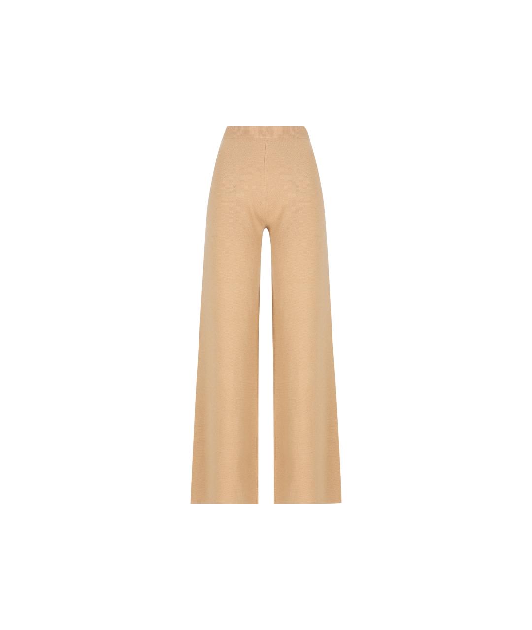 MAX MARA Бежевые шерстяные брюки широкие, фото 5