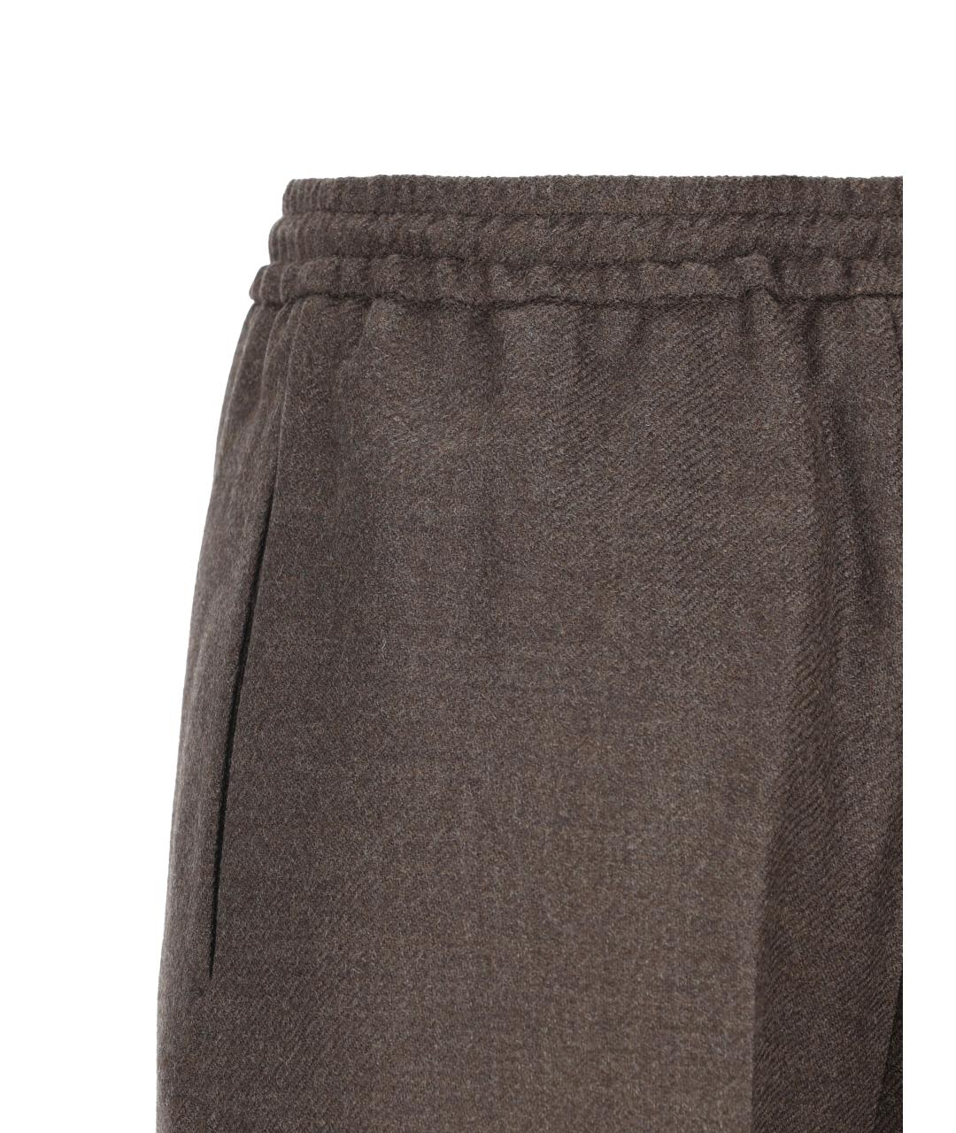 MAX MARA Коричневые шерстяные прямые брюки, фото 4