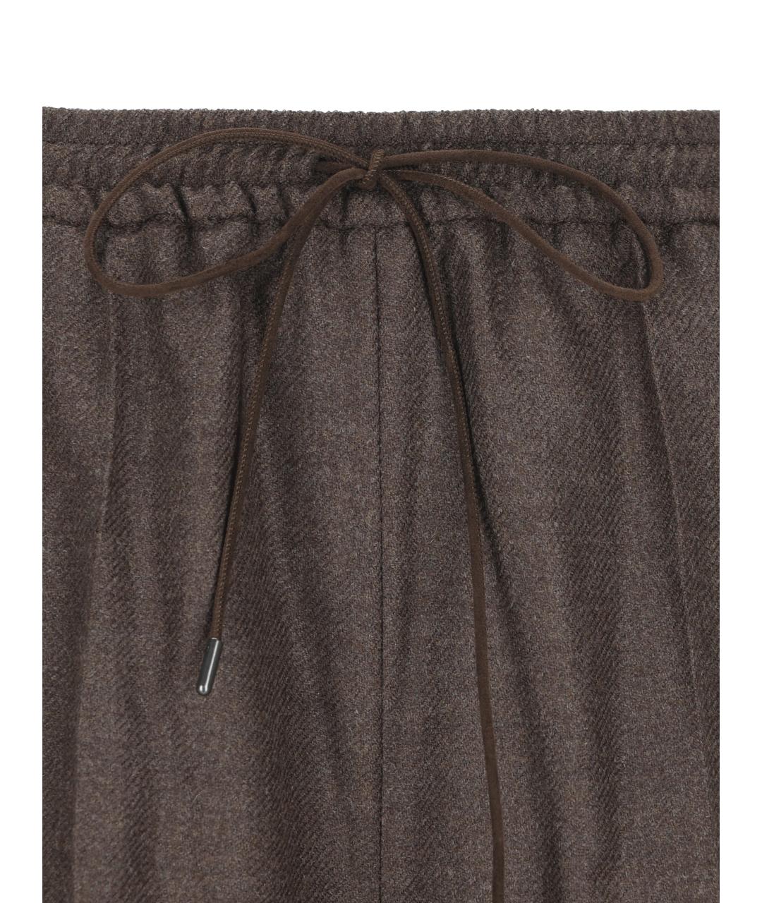 MAX MARA Коричневые шерстяные прямые брюки, фото 3