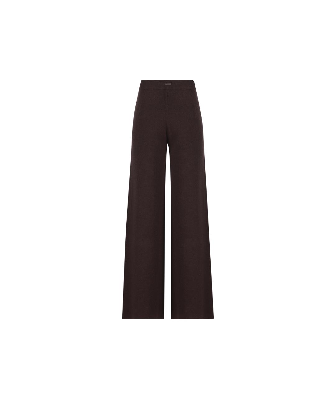 MAX MARA Коричневые шерстяные прямые брюки, фото 2