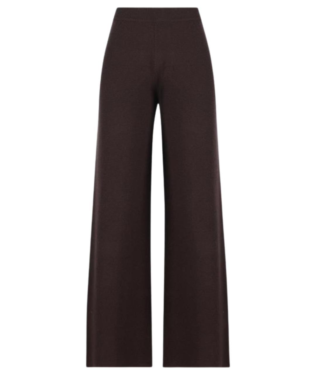 MAX MARA Коричневые шерстяные прямые брюки, фото 1