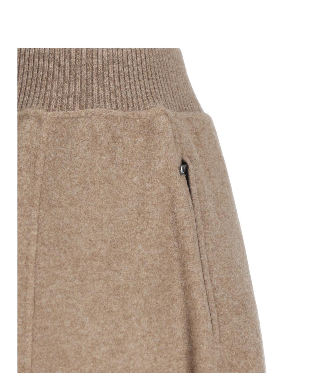 MAX MARA Бежевые шерстяные прямые брюки, фото 4
