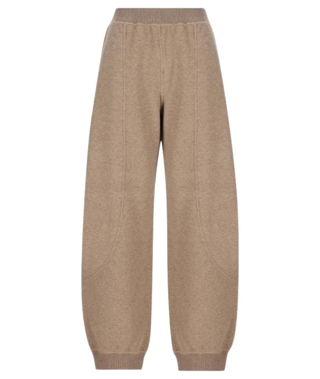 MAX MARA Бежевые шерстяные прямые брюки, фото 1
