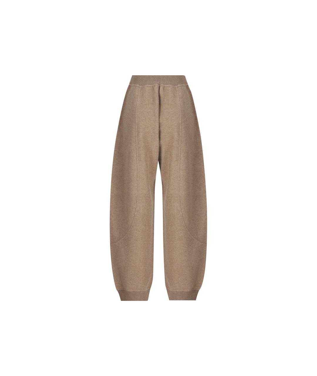 MAX MARA Бежевые шерстяные прямые брюки, фото 2