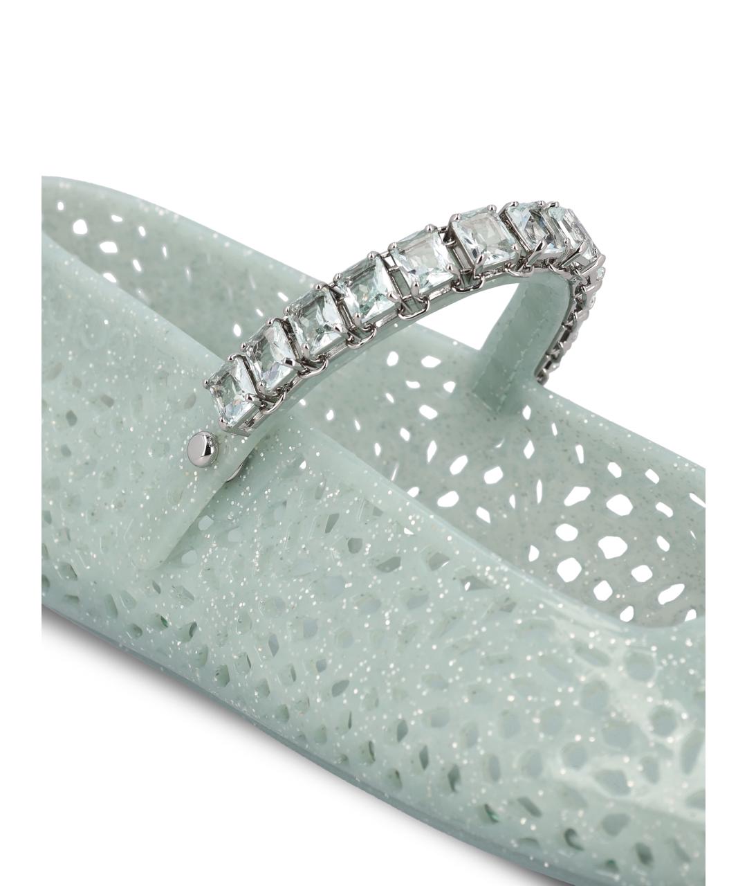 JIMMY CHOO Голубые резиновые балетки, фото 4