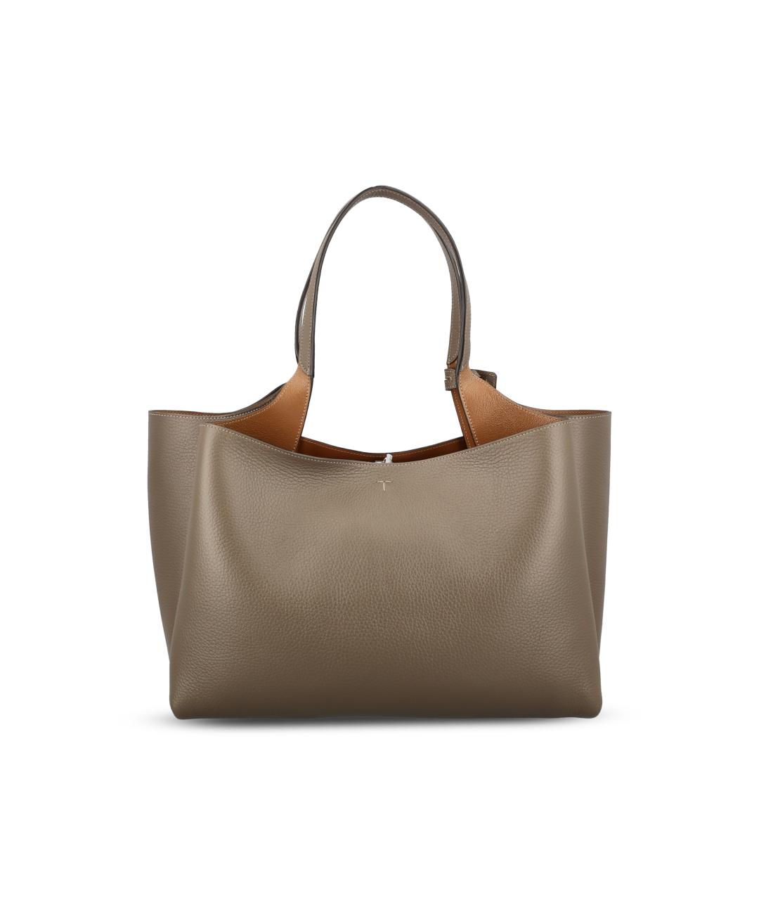 TOD'S Бежевая кожаная сумка тоут, фото 2