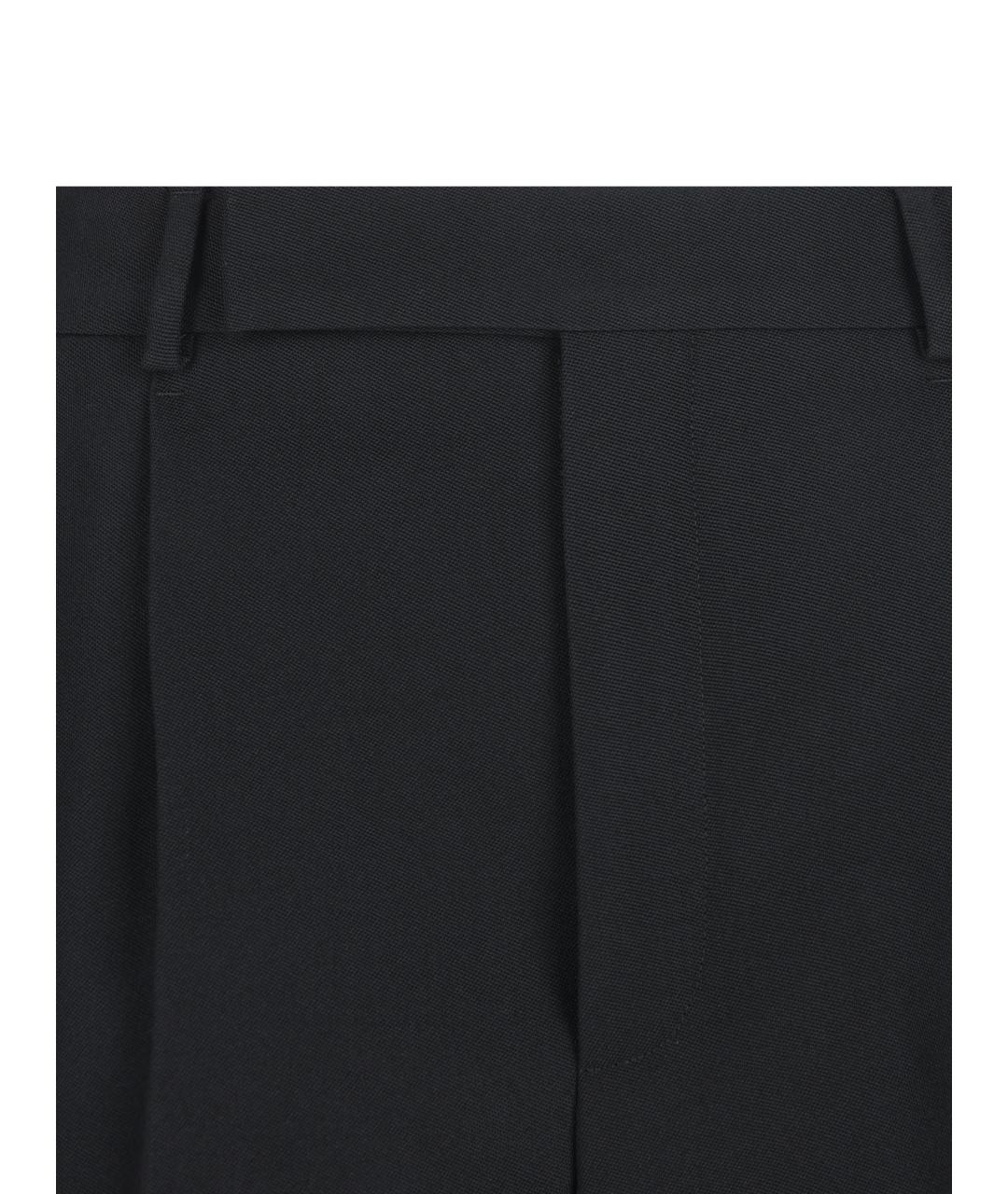 SAINT LAURENT Черные шерстяные прямые брюки, фото 3