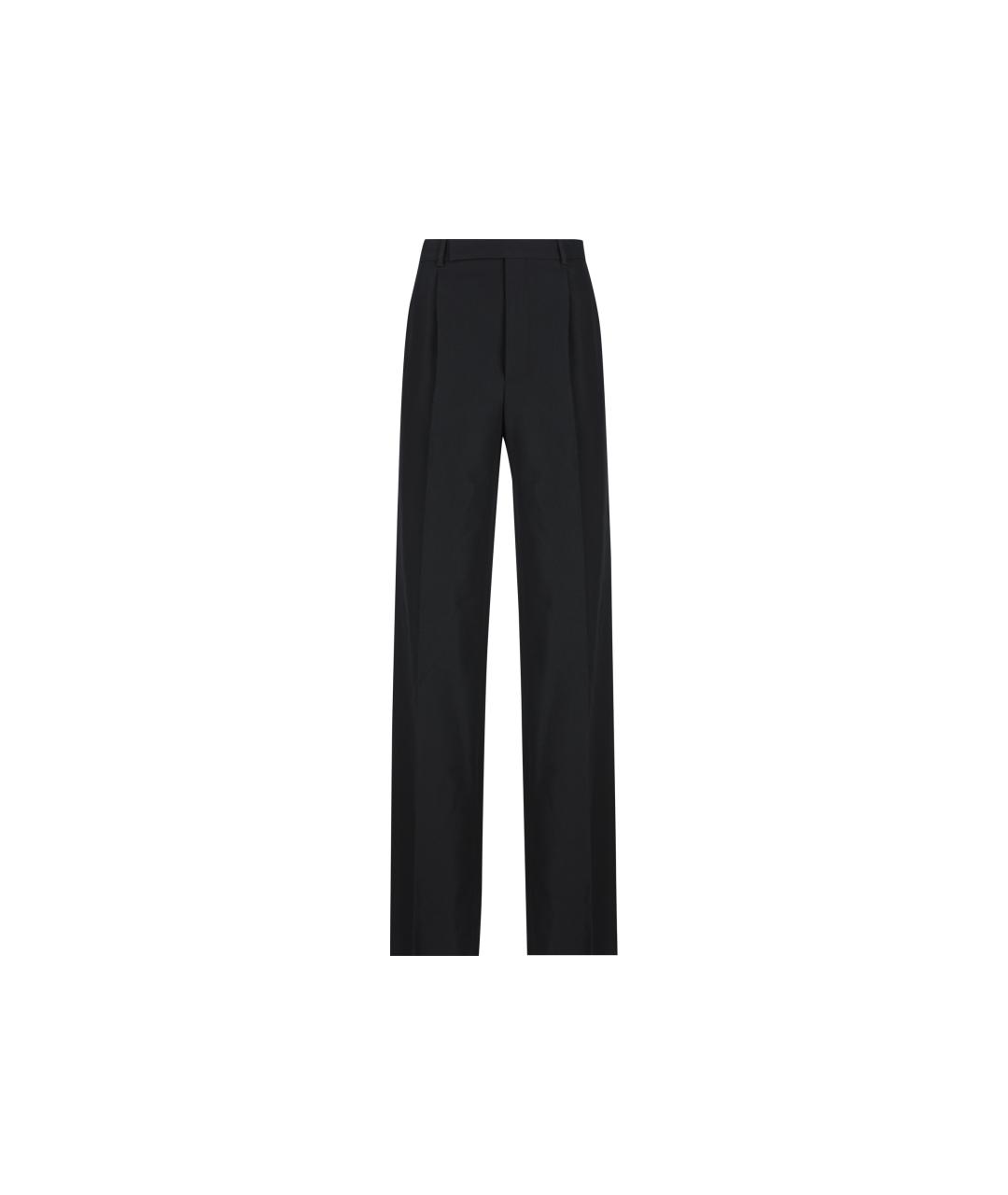 SAINT LAURENT Черные шерстяные прямые брюки, фото 5