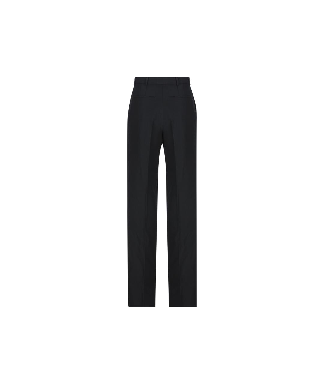 SAINT LAURENT Черные шерстяные прямые брюки, фото 2