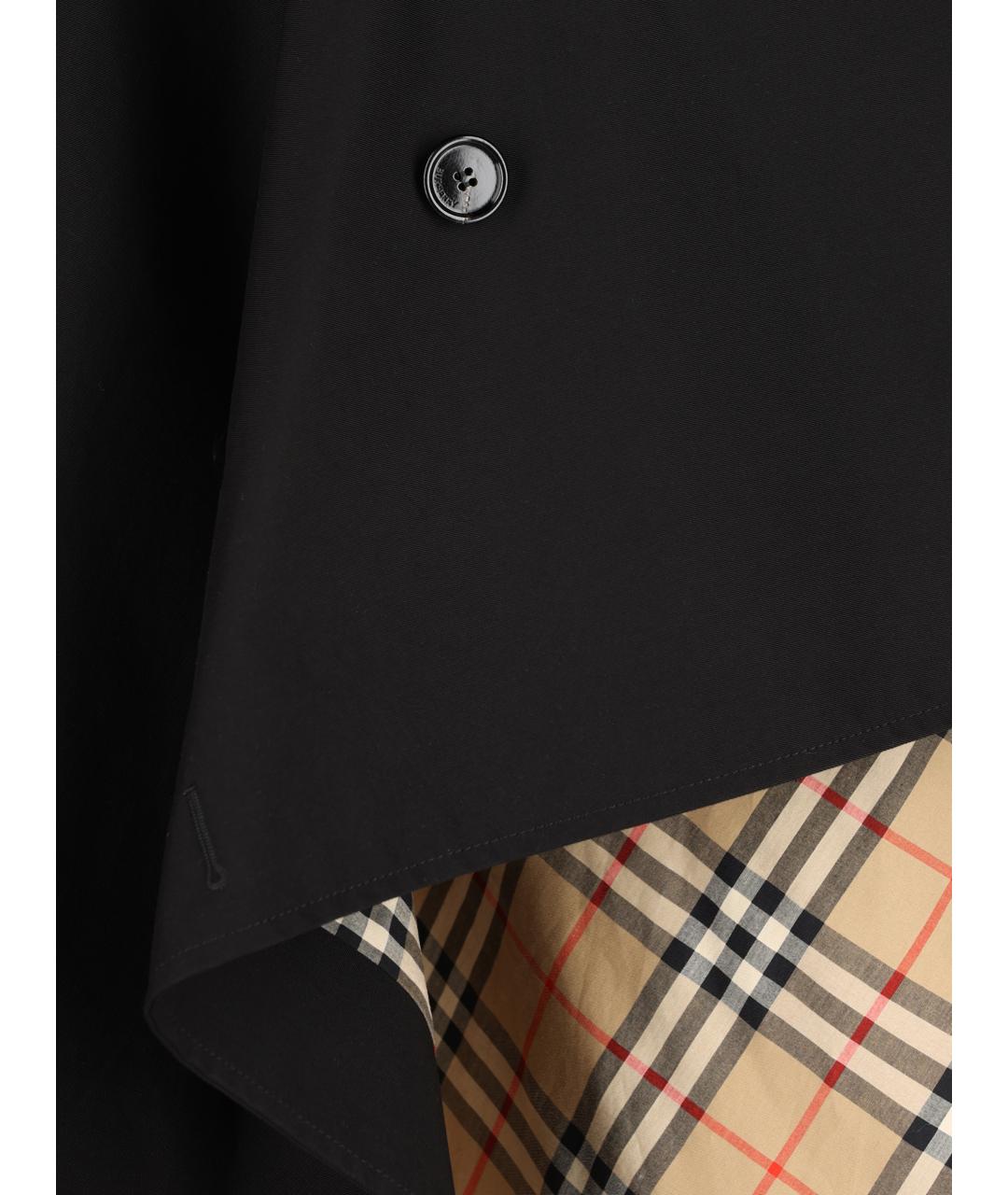 BURBERRY Черная хлопковая юбка миди, фото 4