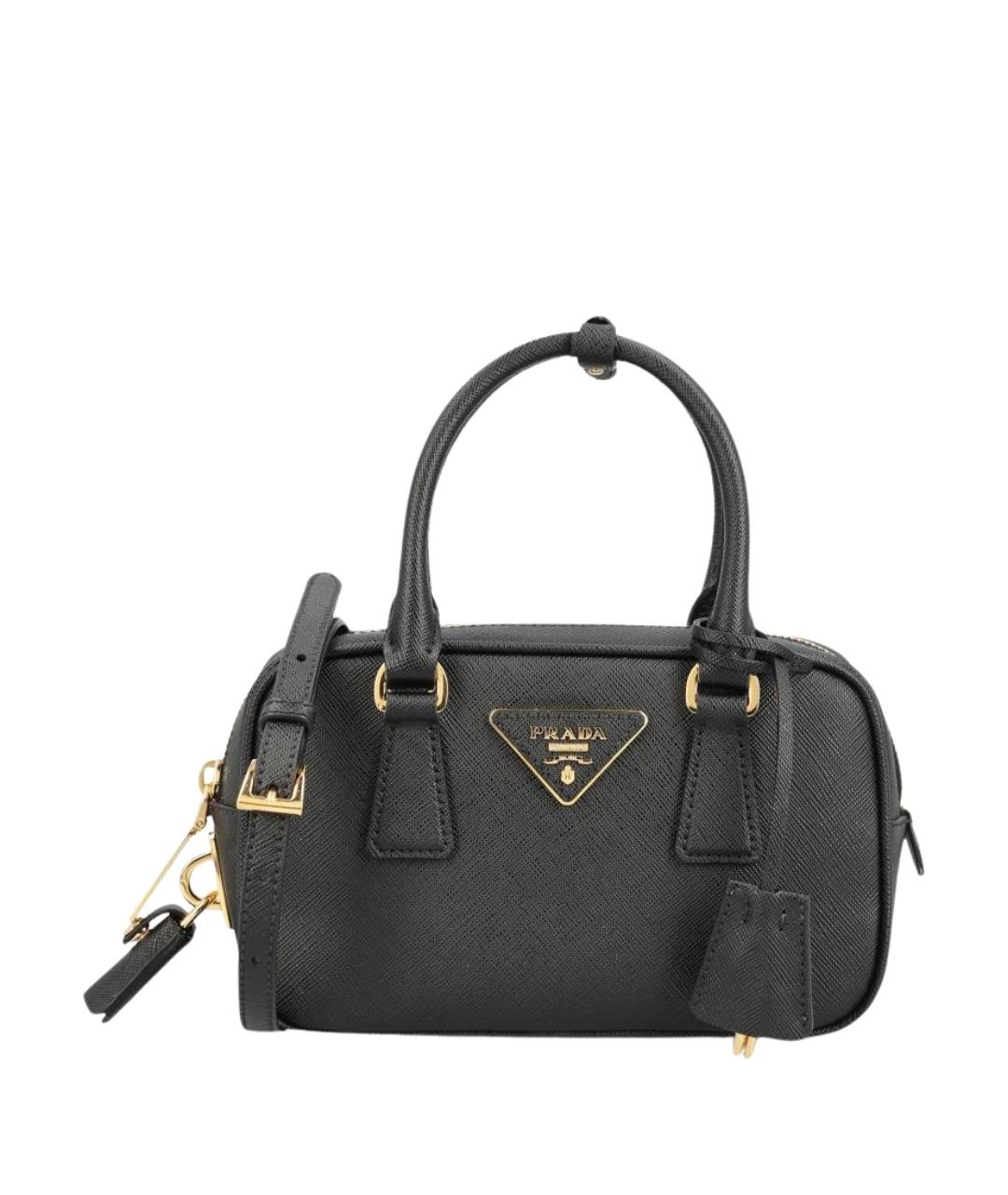 PRADA Черная кожаная сумка тоут, фото 1