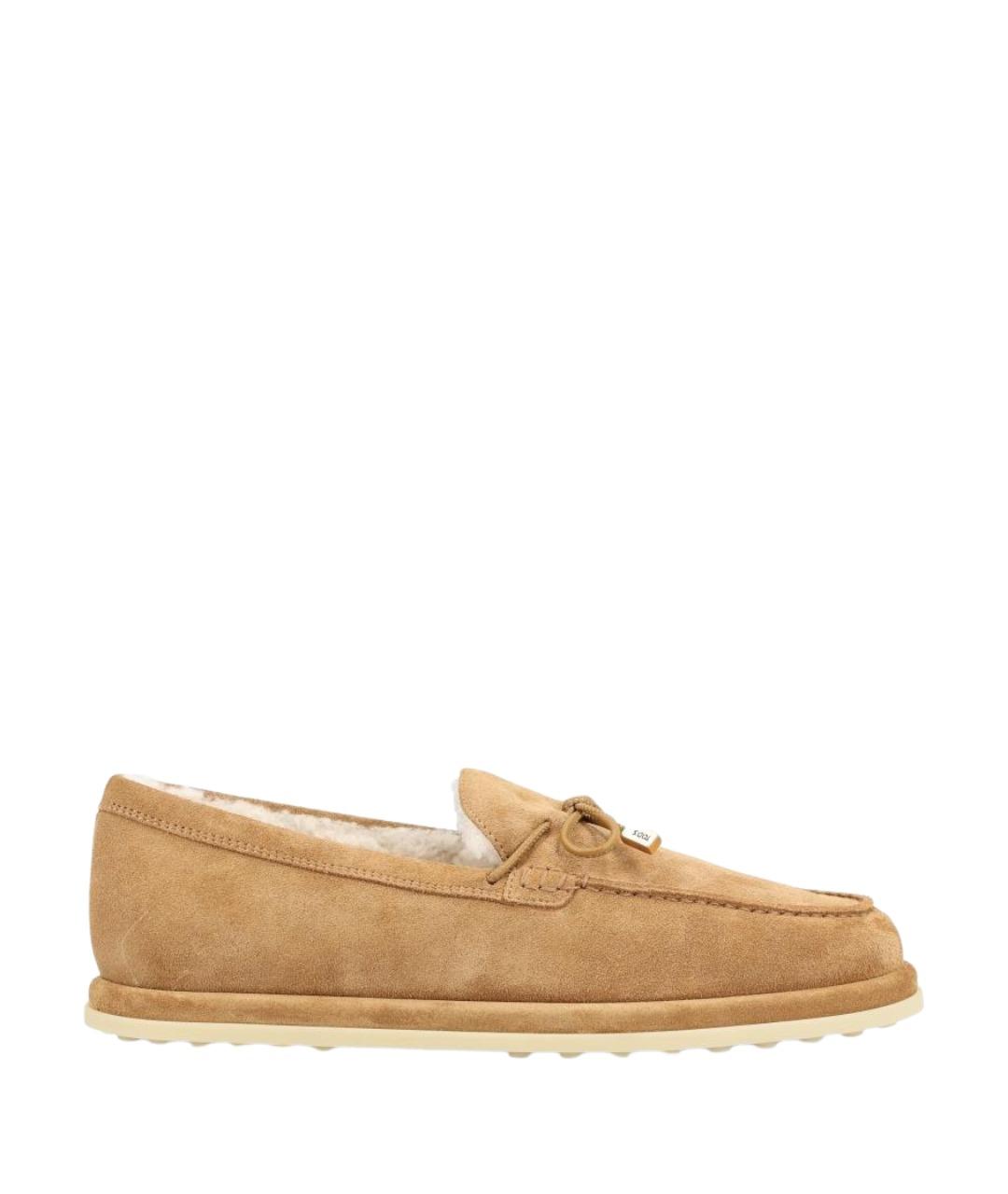 TOD'S Бежевые замшевые лоферы, фото 1