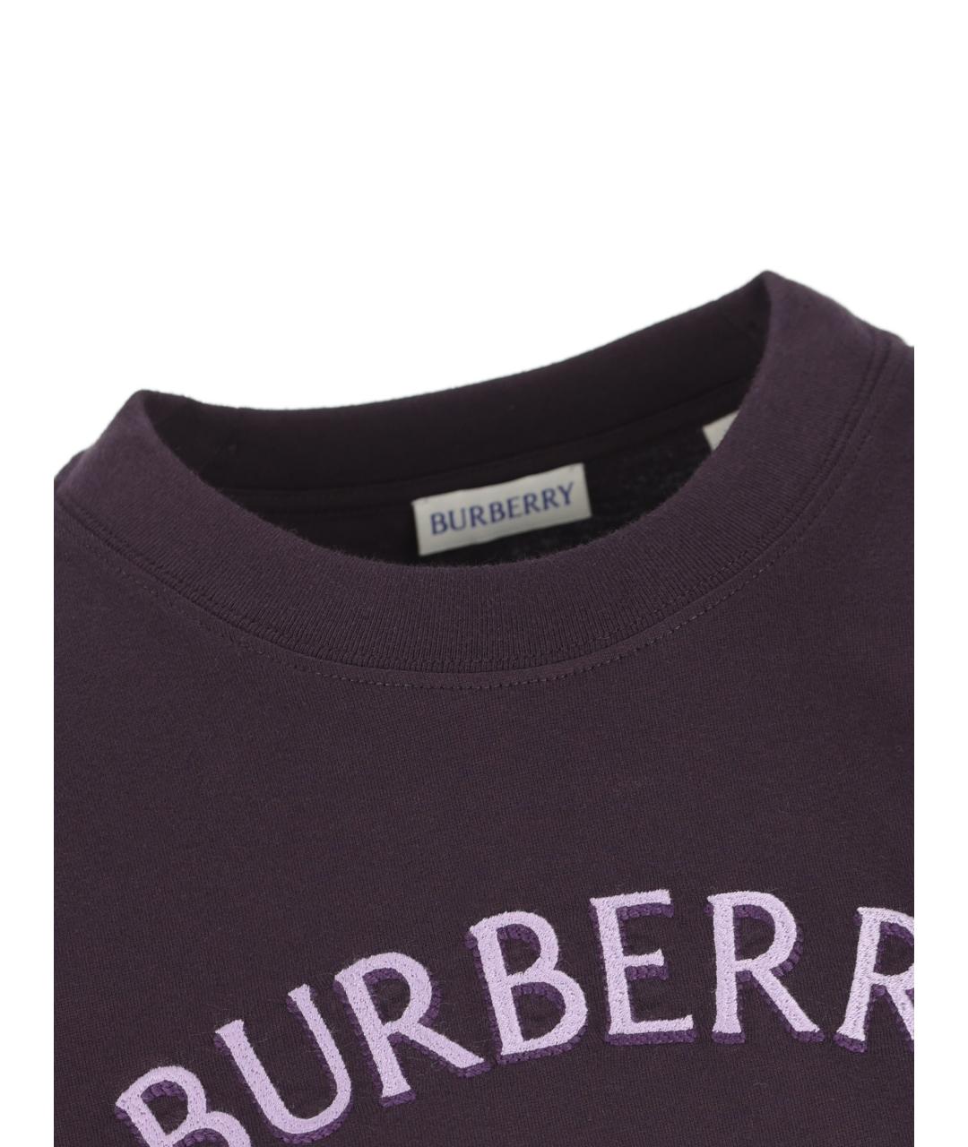 BURBERRY Фиолетовая хлопковая футболка, фото 4