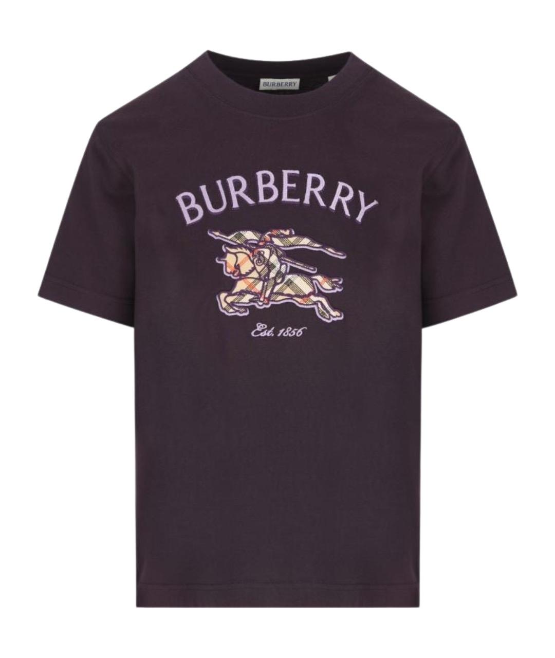 BURBERRY Фиолетовая хлопковая футболка, фото 1