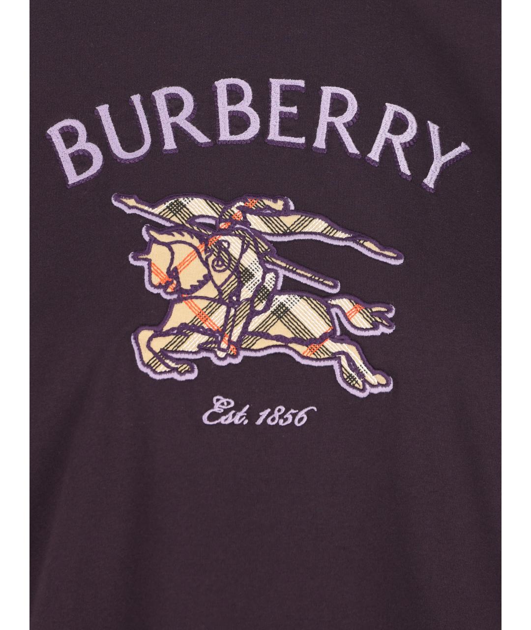 BURBERRY Фиолетовая хлопковая футболка, фото 3