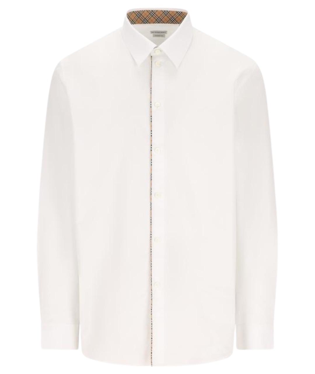 BURBERRY Белая хлопковая классическая рубашка, фото 1