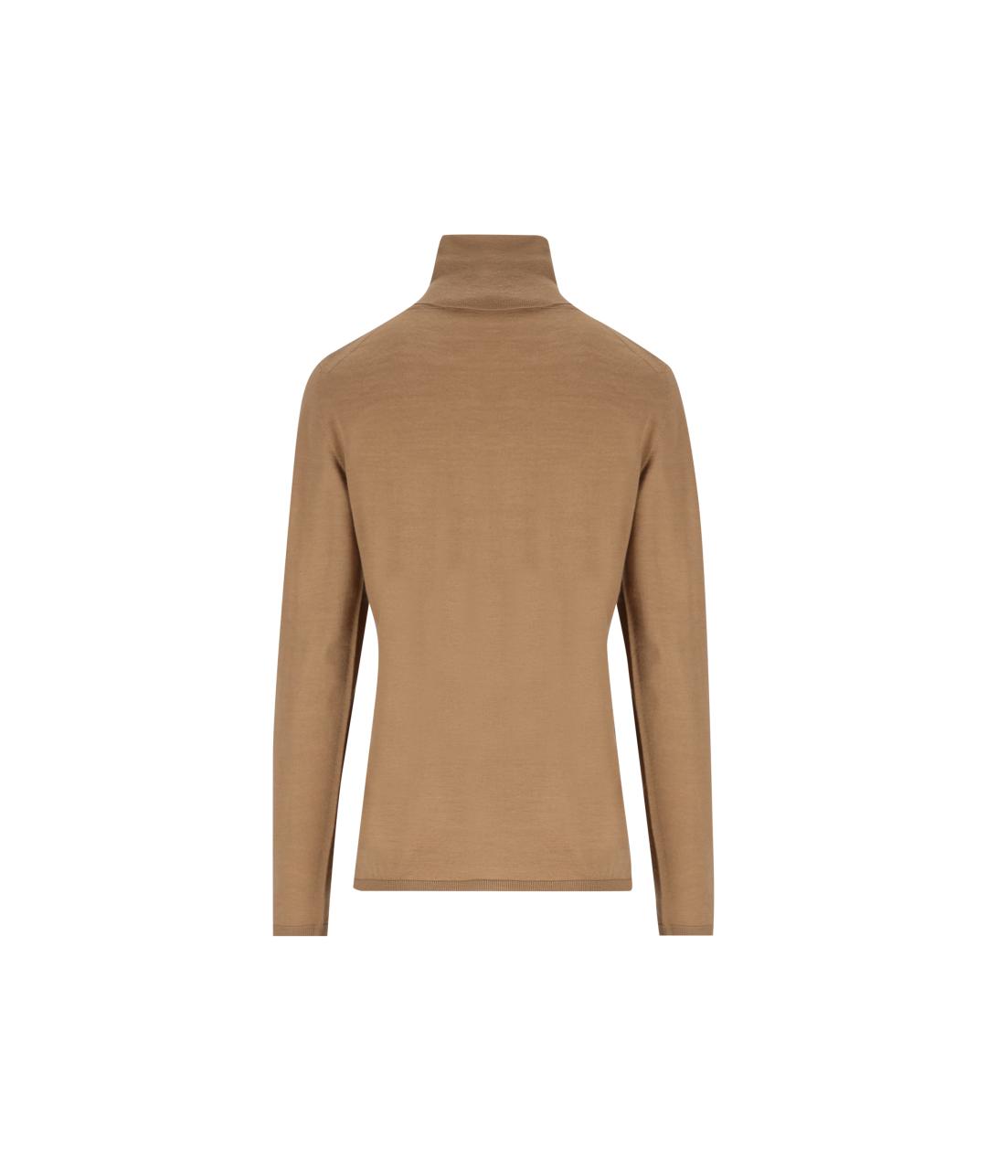 MAX MARA Бежевый шерстяной джемпер / свитер, фото 2