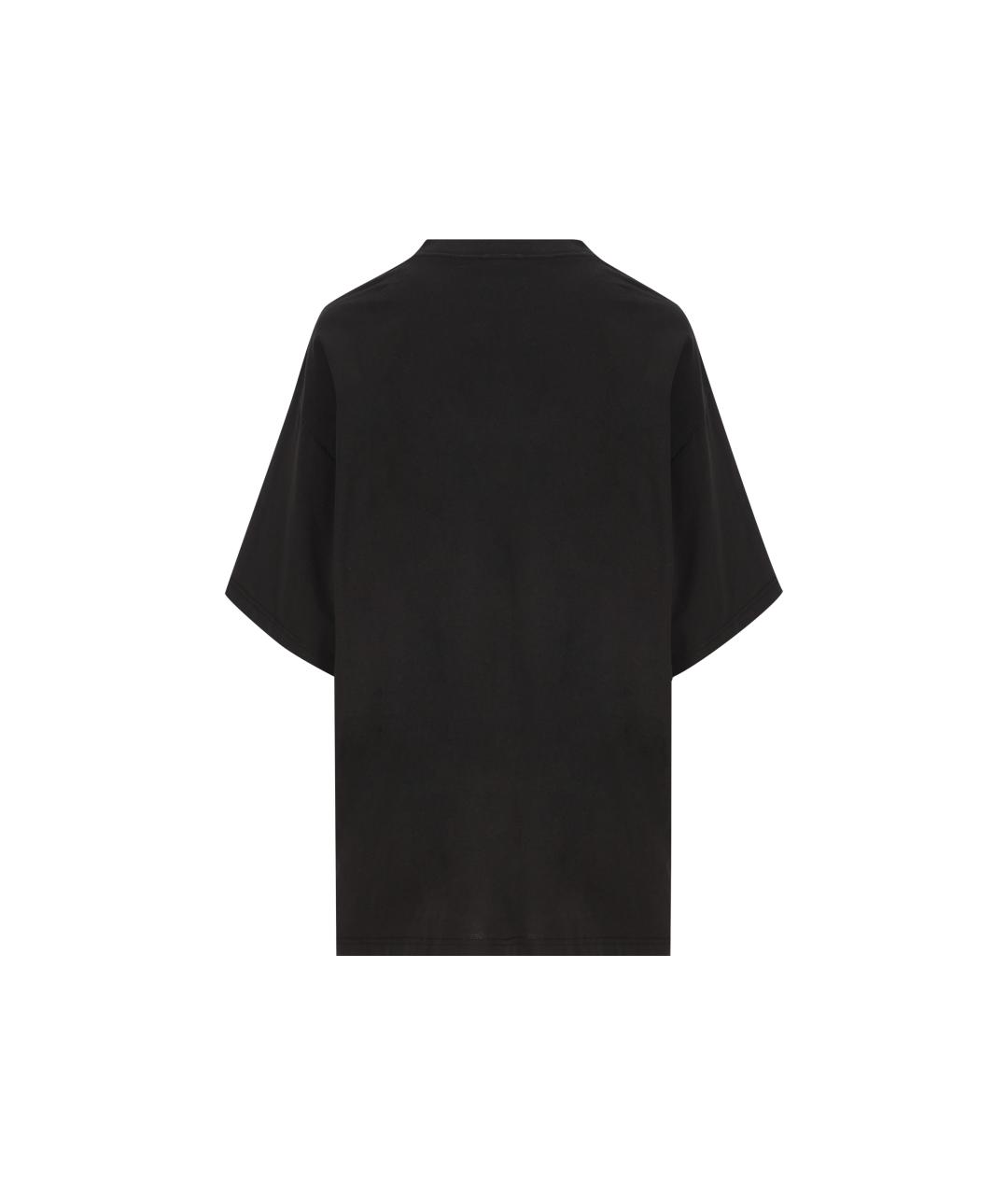 BALENCIAGA Черная хлопковая футболка, фото 2