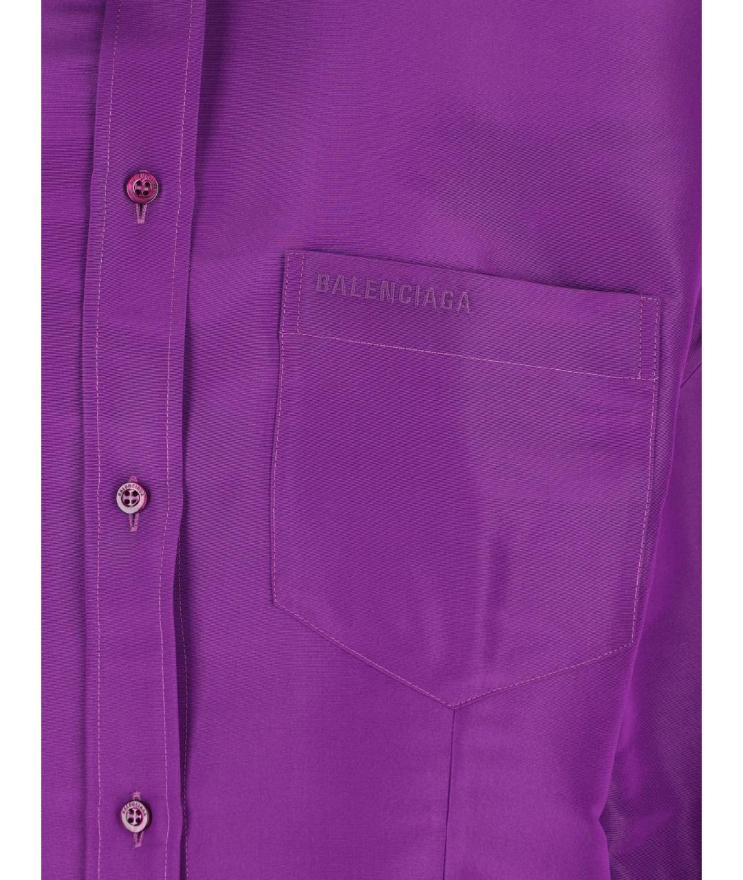 BALENCIAGA Фиолетовая шелковая рубашка, фото 4