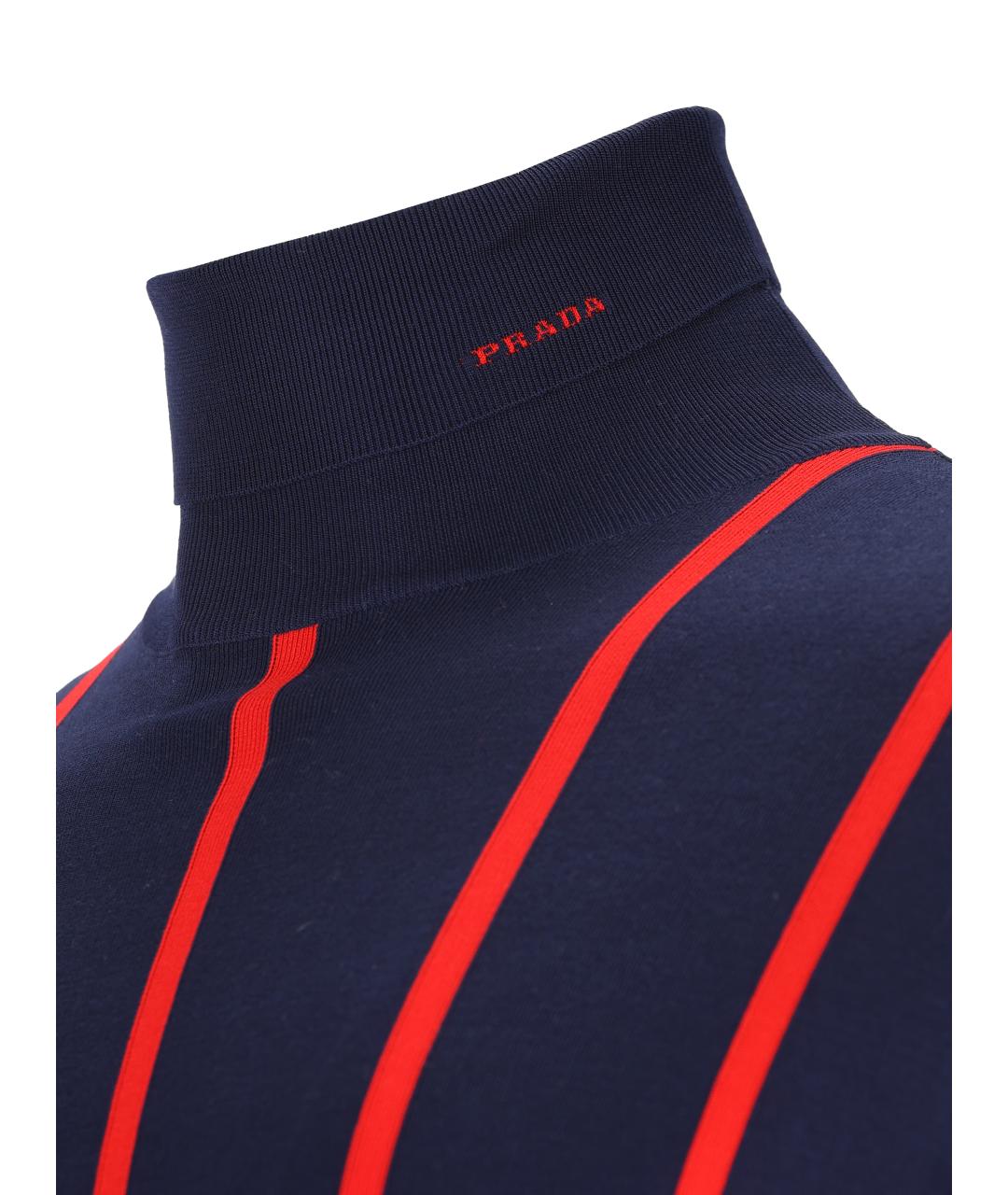 PRADA Темно-синяя хлопковая водолазка, фото 4