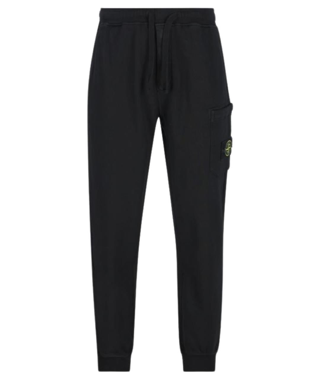 STONE ISLAND Черные хлопковые повседневные брюки, фото 1