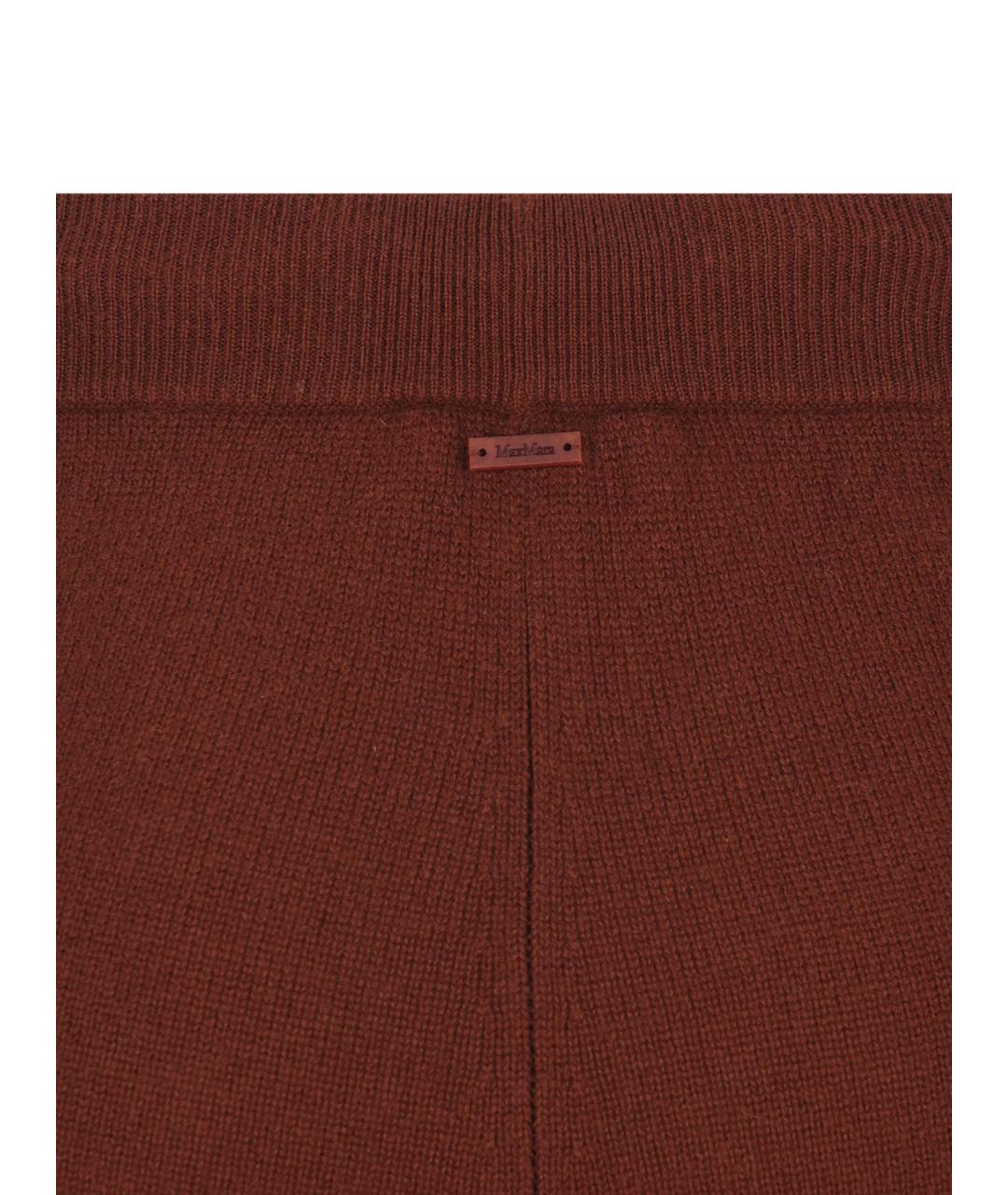 MAX MARA Красные кашемировые прямые брюки, фото 4