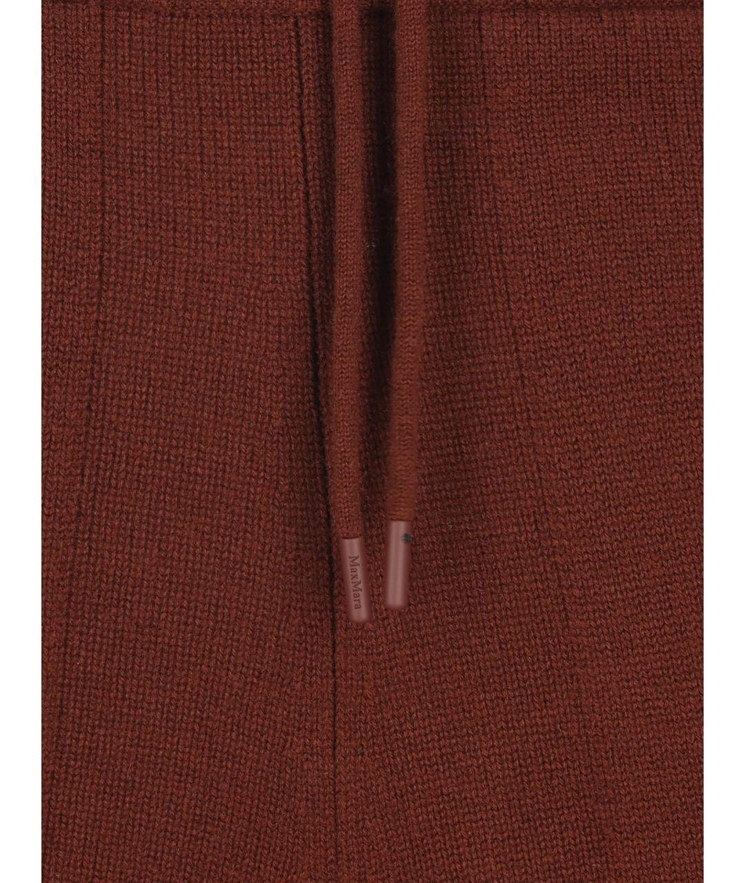MAX MARA Красные кашемировые прямые брюки, фото 3