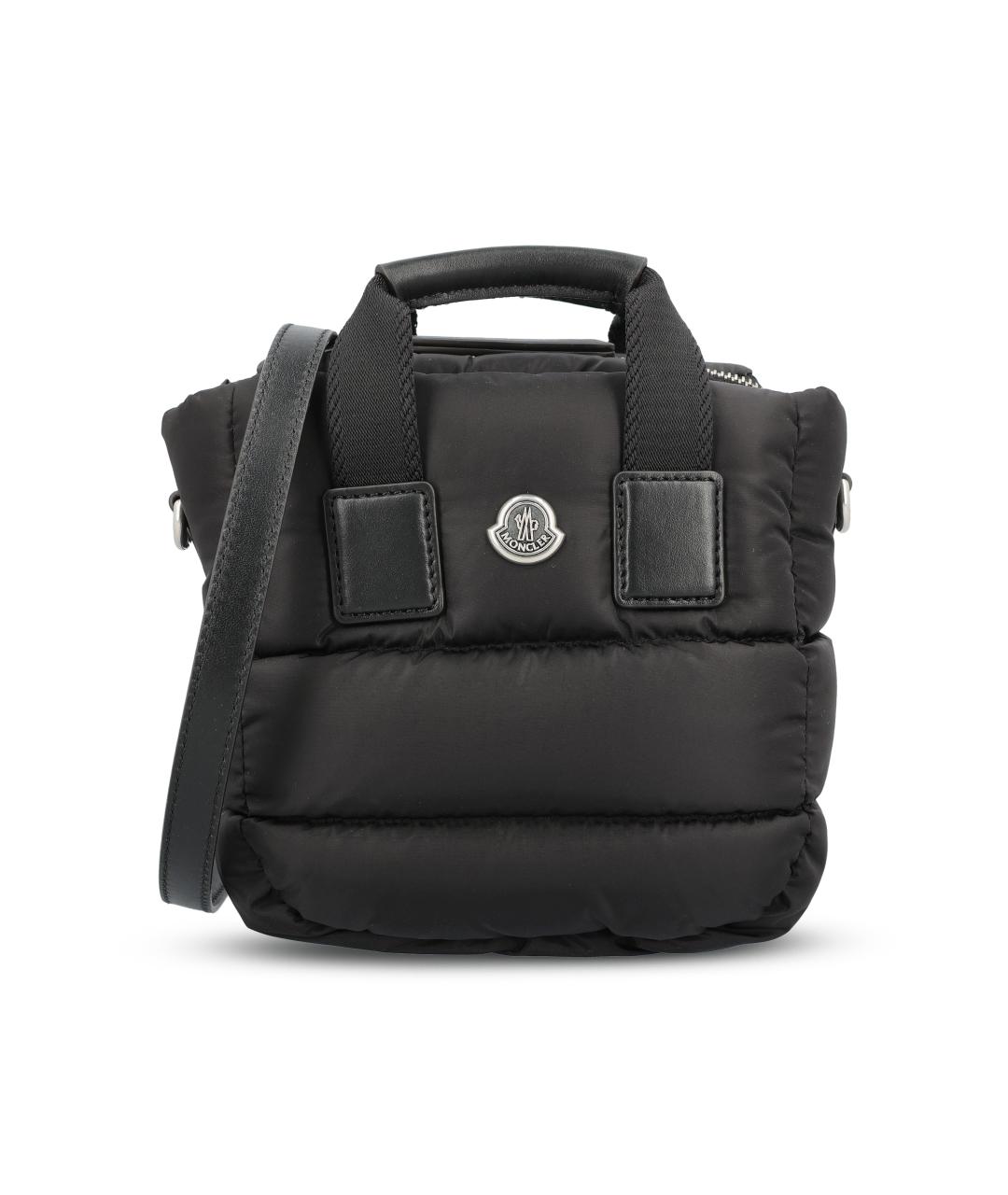 MONCLER Черная тканевая сумка с короткими ручками, фото 1