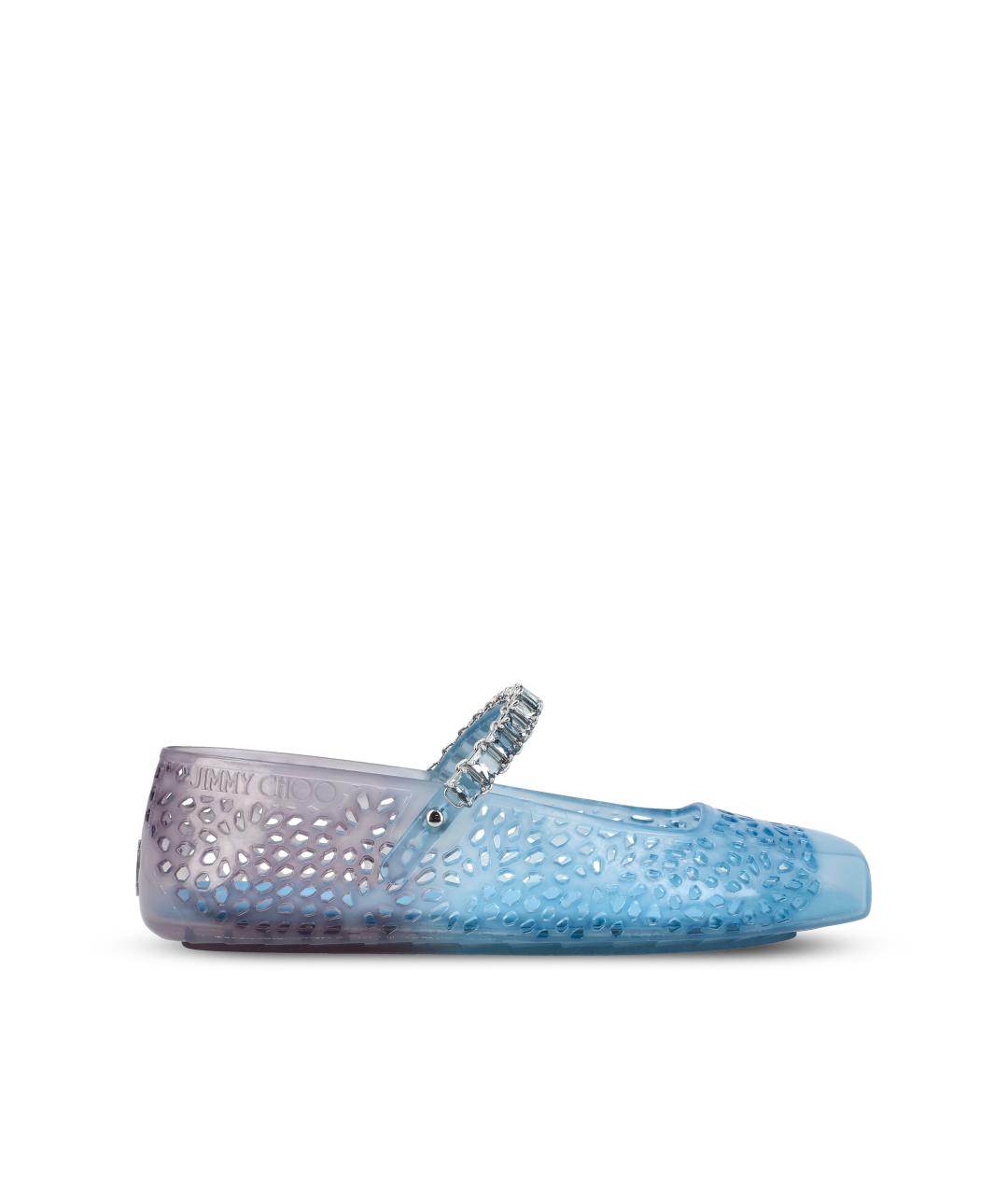 JIMMY CHOO Голубые резиновые балетки, фото 5