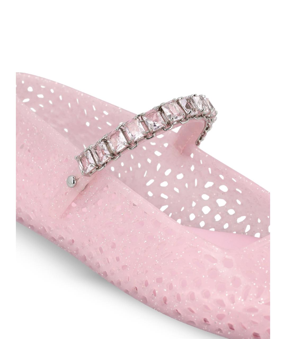 JIMMY CHOO Розовые резиновые балетки, фото 4