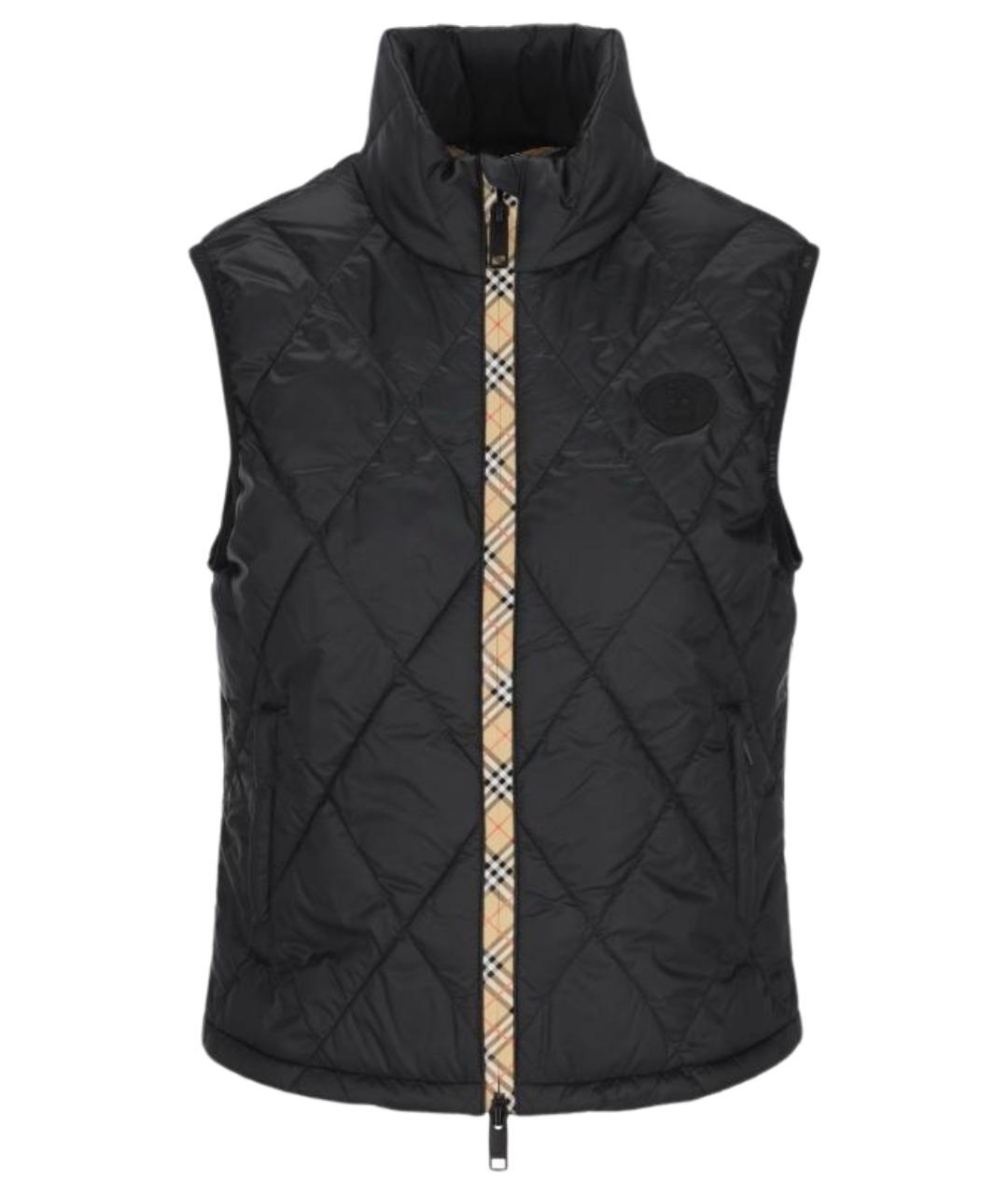 BURBERRY Черный нейлоновый жилет, фото 1