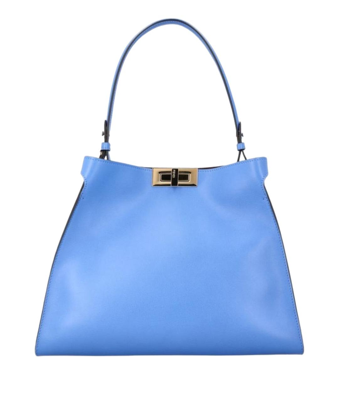 FENDI Голубая кожаная сумка тоут, фото 1