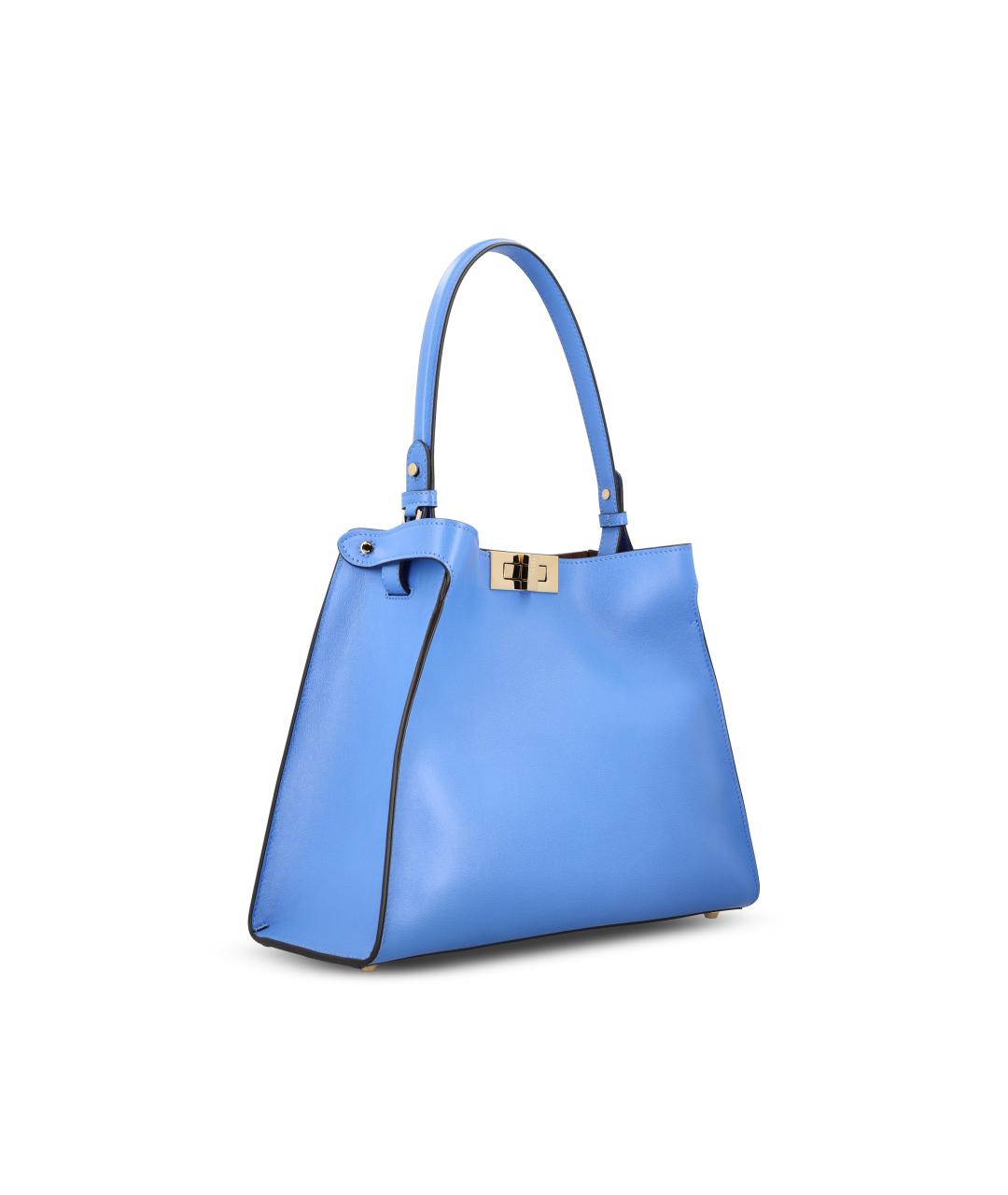 FENDI Голубая кожаная сумка тоут, фото 3