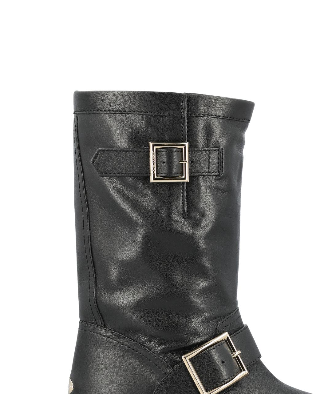 JIMMY CHOO Черные кожаные сапоги, фото 4