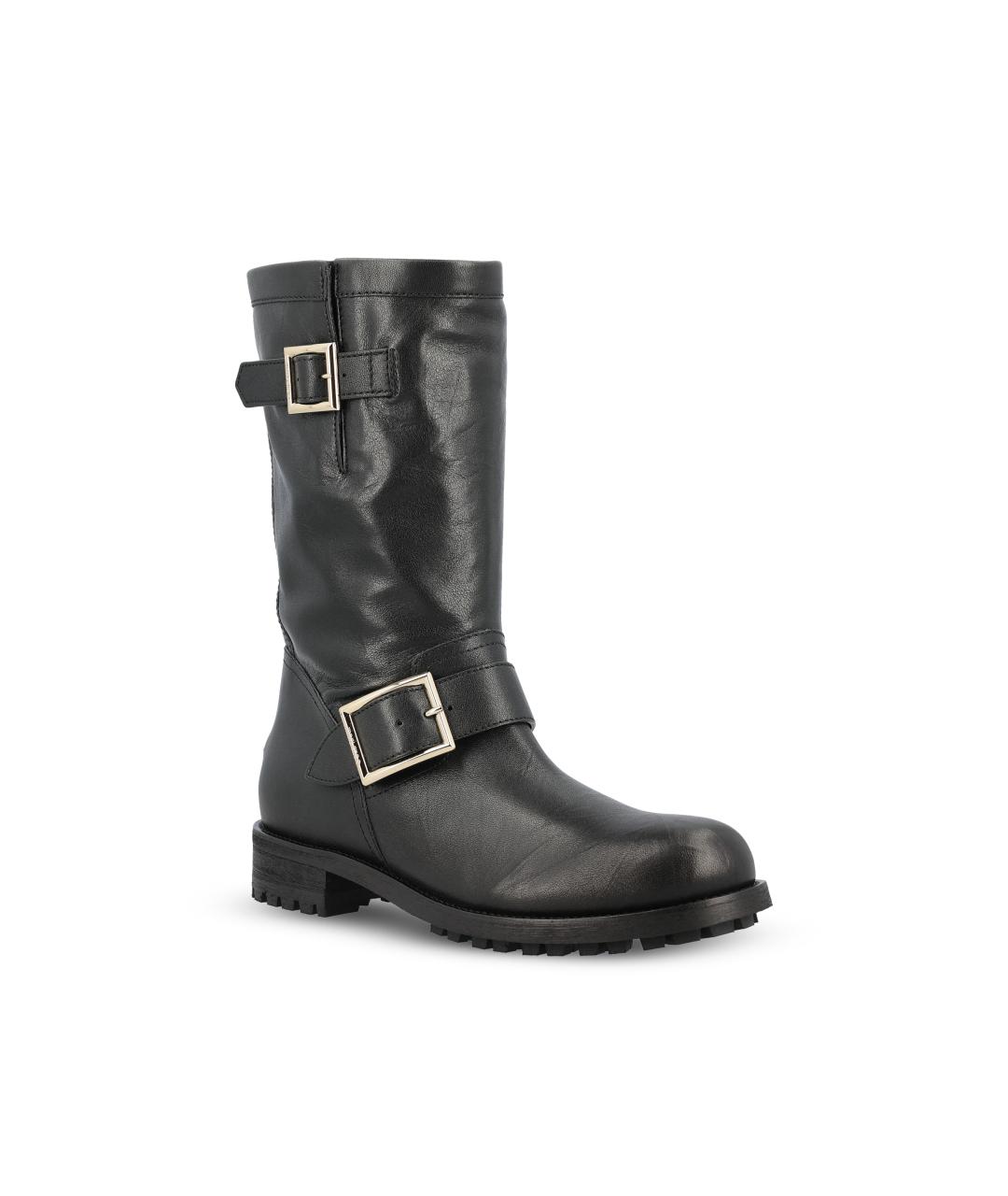 JIMMY CHOO Черные кожаные сапоги, фото 2