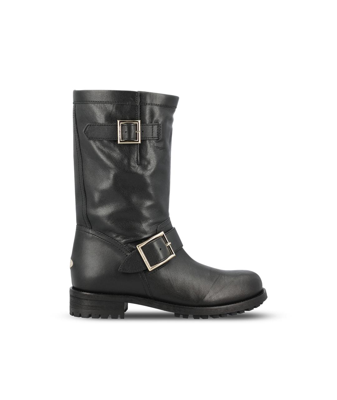 JIMMY CHOO Черные кожаные сапоги, фото 5