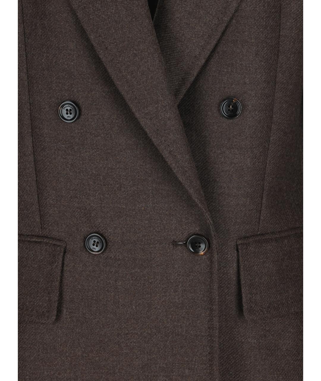 MAX MARA Коричневый шерстяной жакет/пиджак, фото 4