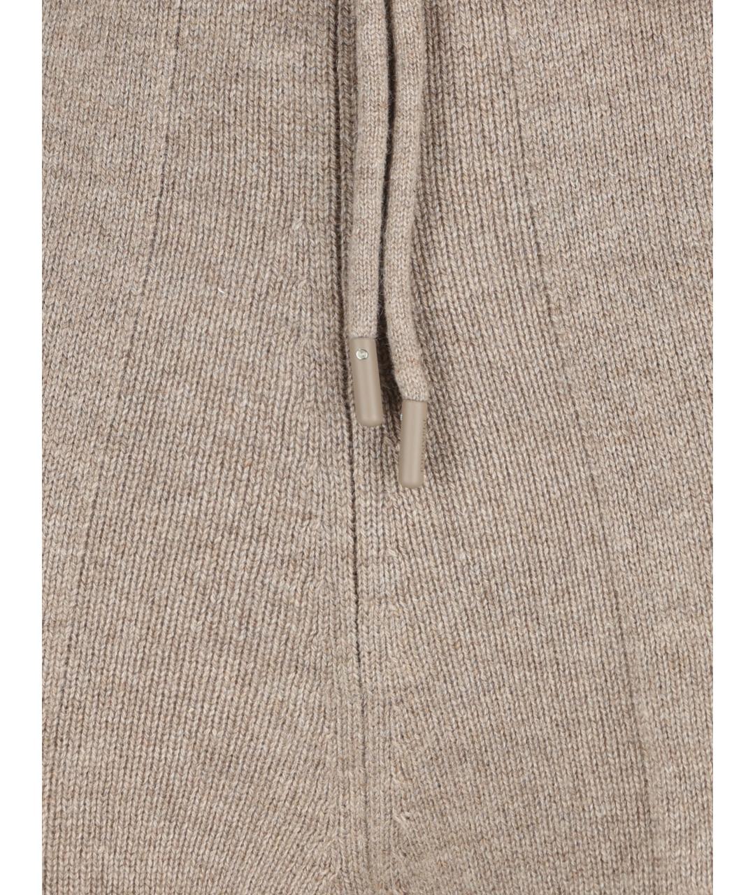 MAX MARA Бежевые кашемировые брюки широкие, фото 3