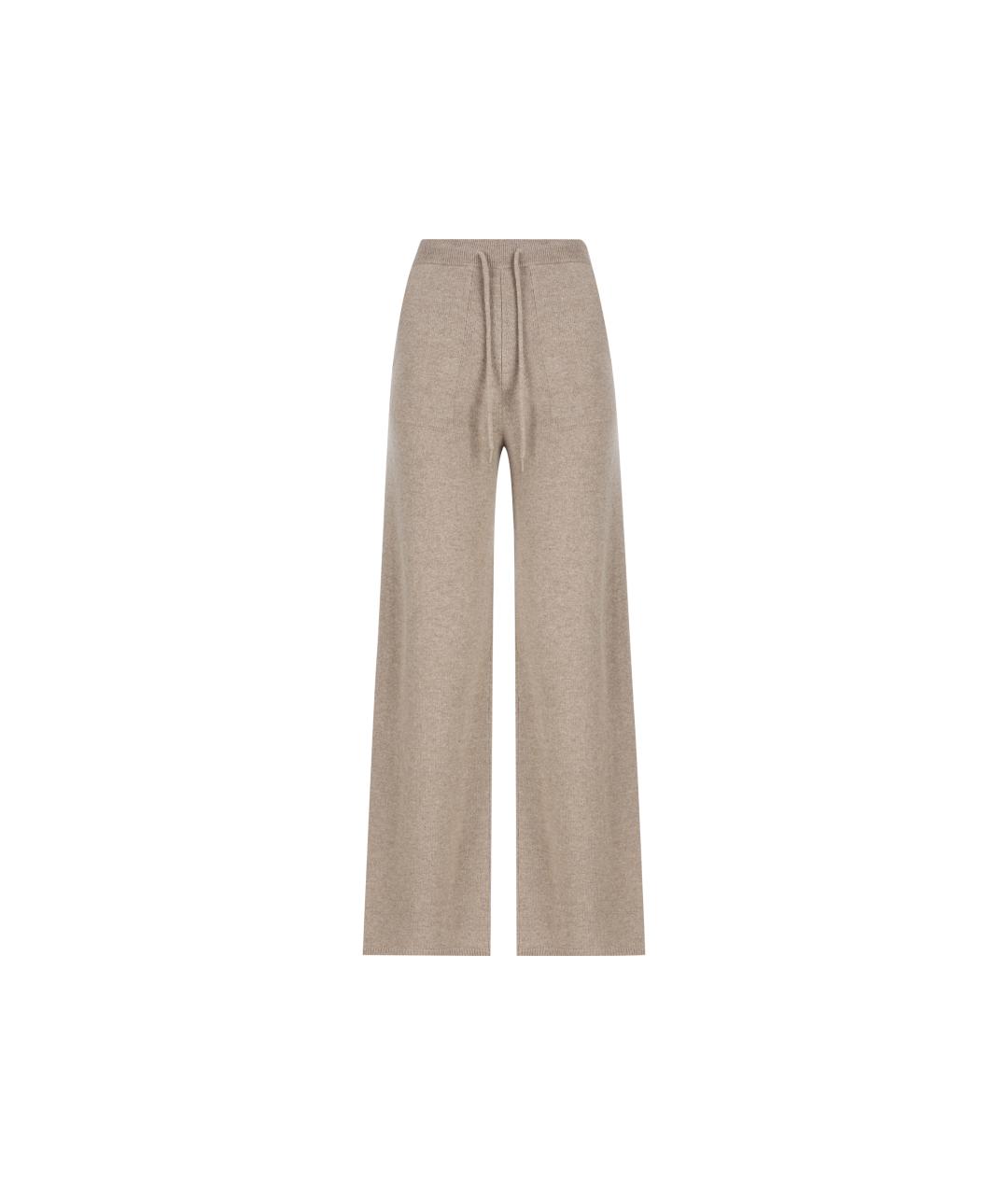 MAX MARA Бежевые кашемировые брюки широкие, фото 5