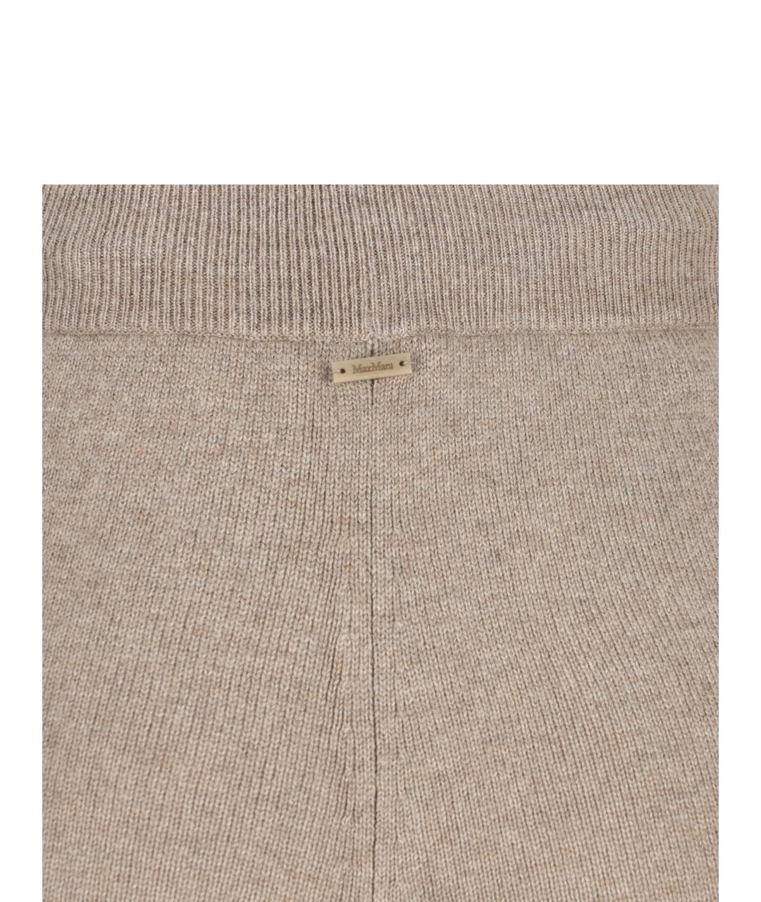 MAX MARA Бежевые кашемировые брюки широкие, фото 4