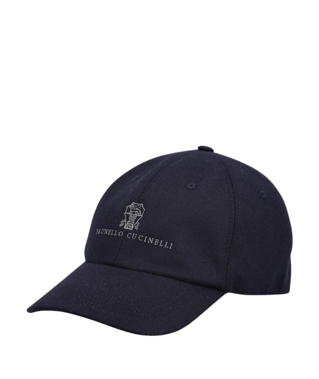 BRUNELLO CUCINELLI Темно-синяя шерстяная кепка/бейсболка, фото 1