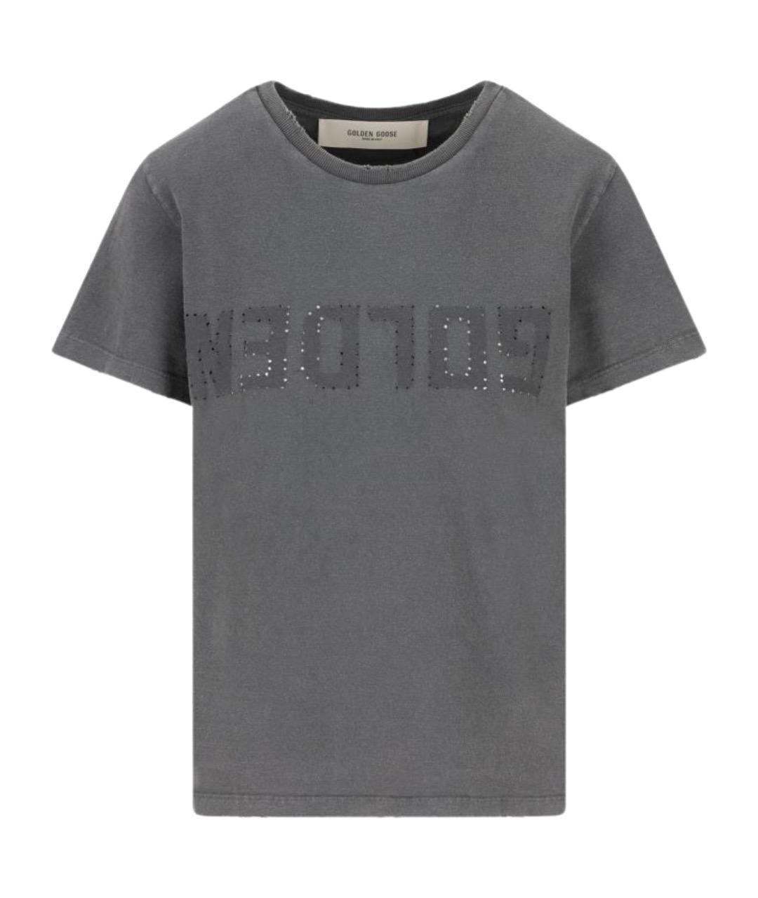 GOLDEN GOOSE Серая хлопковая футболка, фото 1