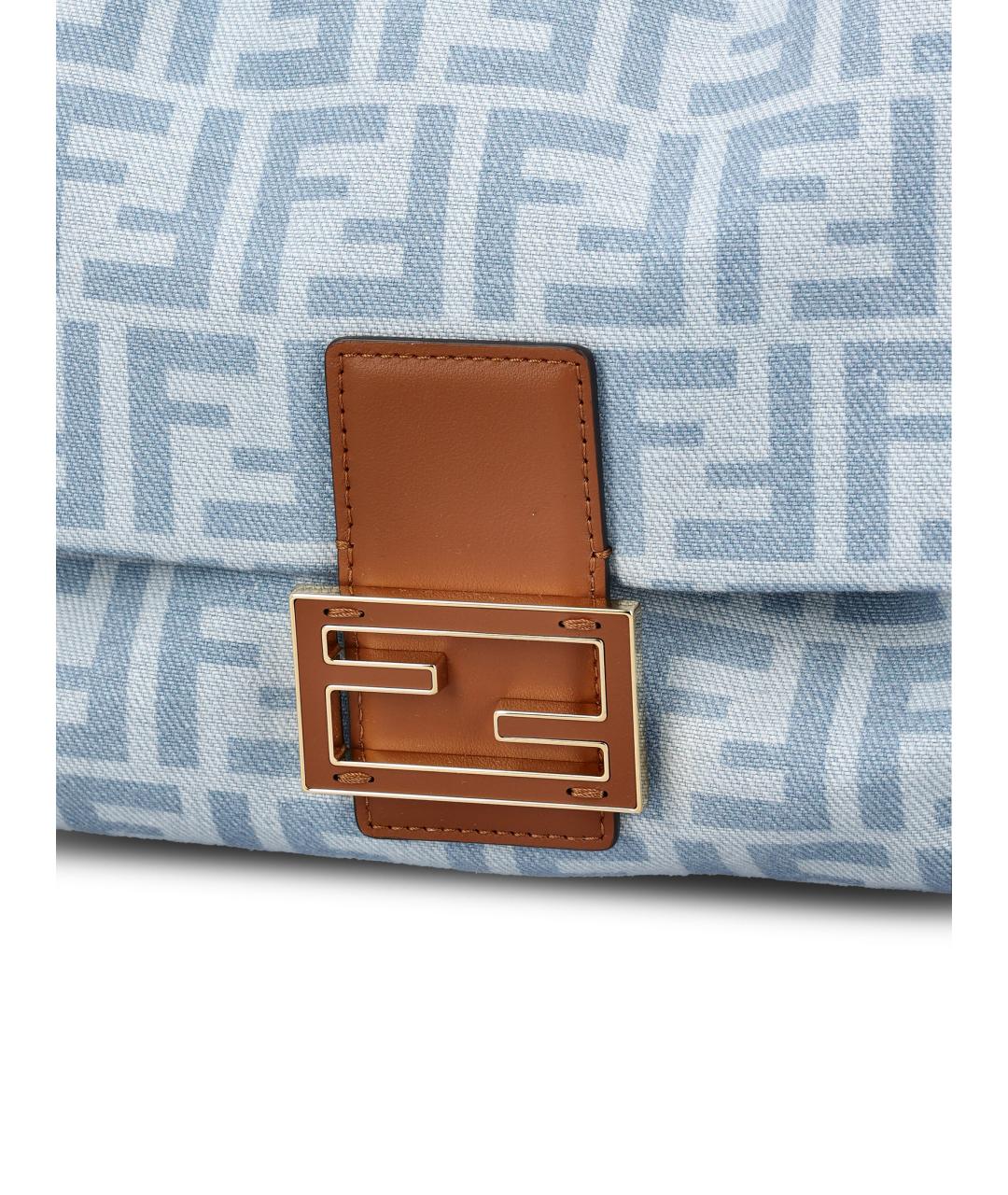 FENDI Голубая деним сумка через плечо, фото 4