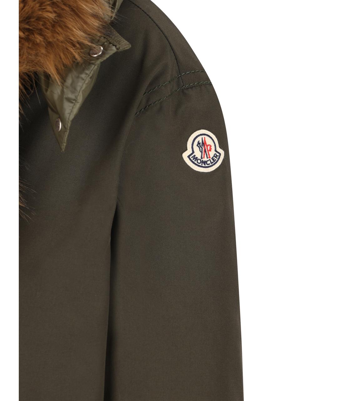 MONCLER Зеленая полиэстеровая парка, фото 4