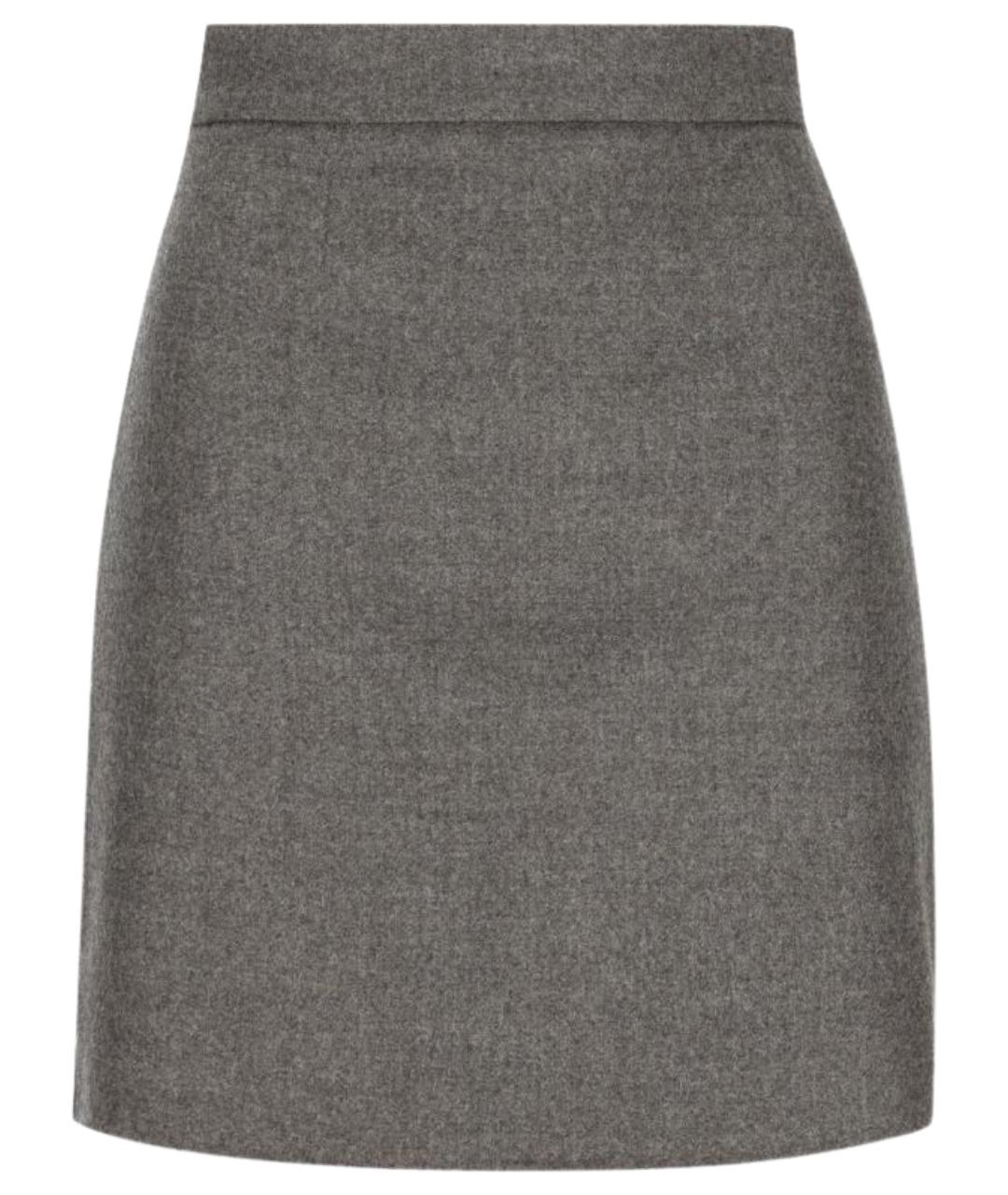 MAX MARA Серая шерстяная юбка миди, фото 1