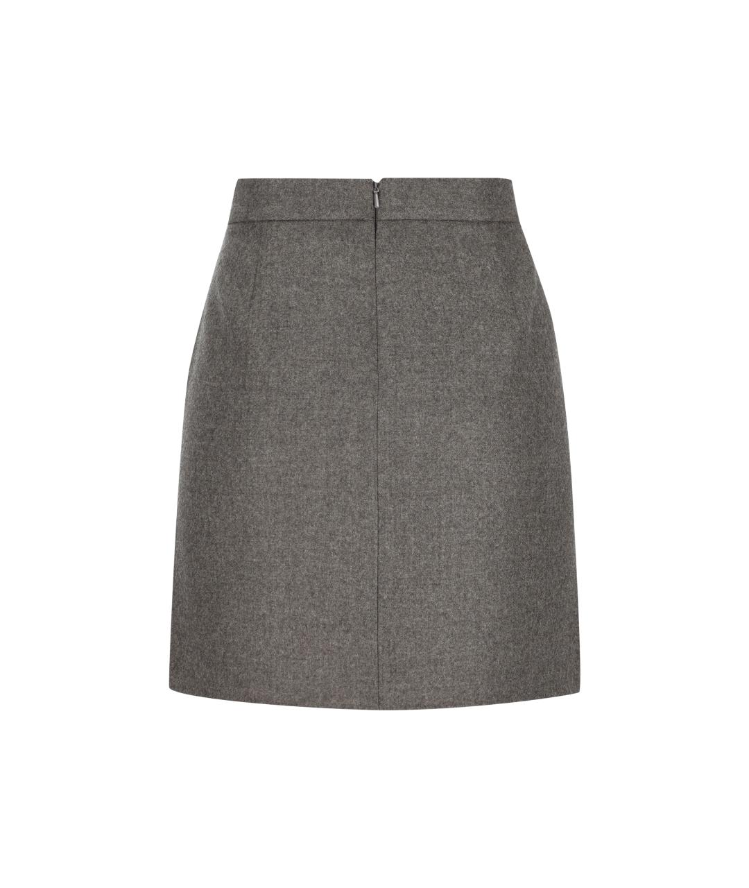 MAX MARA Серая шерстяная юбка миди, фото 2