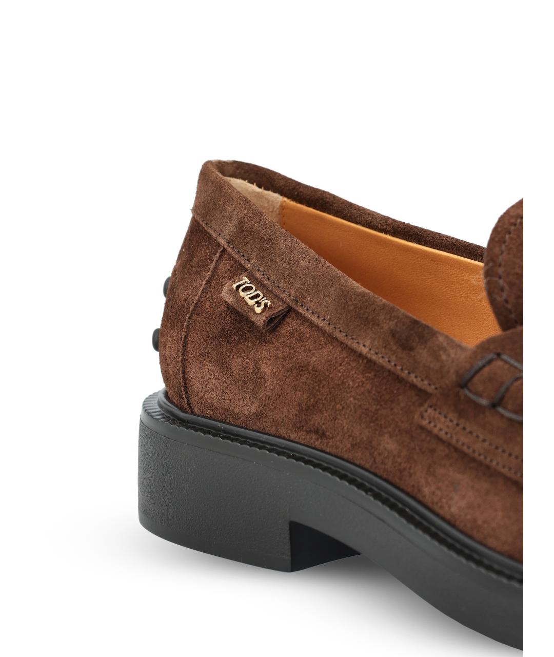 TOD'S Коричневые кожаные лоферы, фото 4