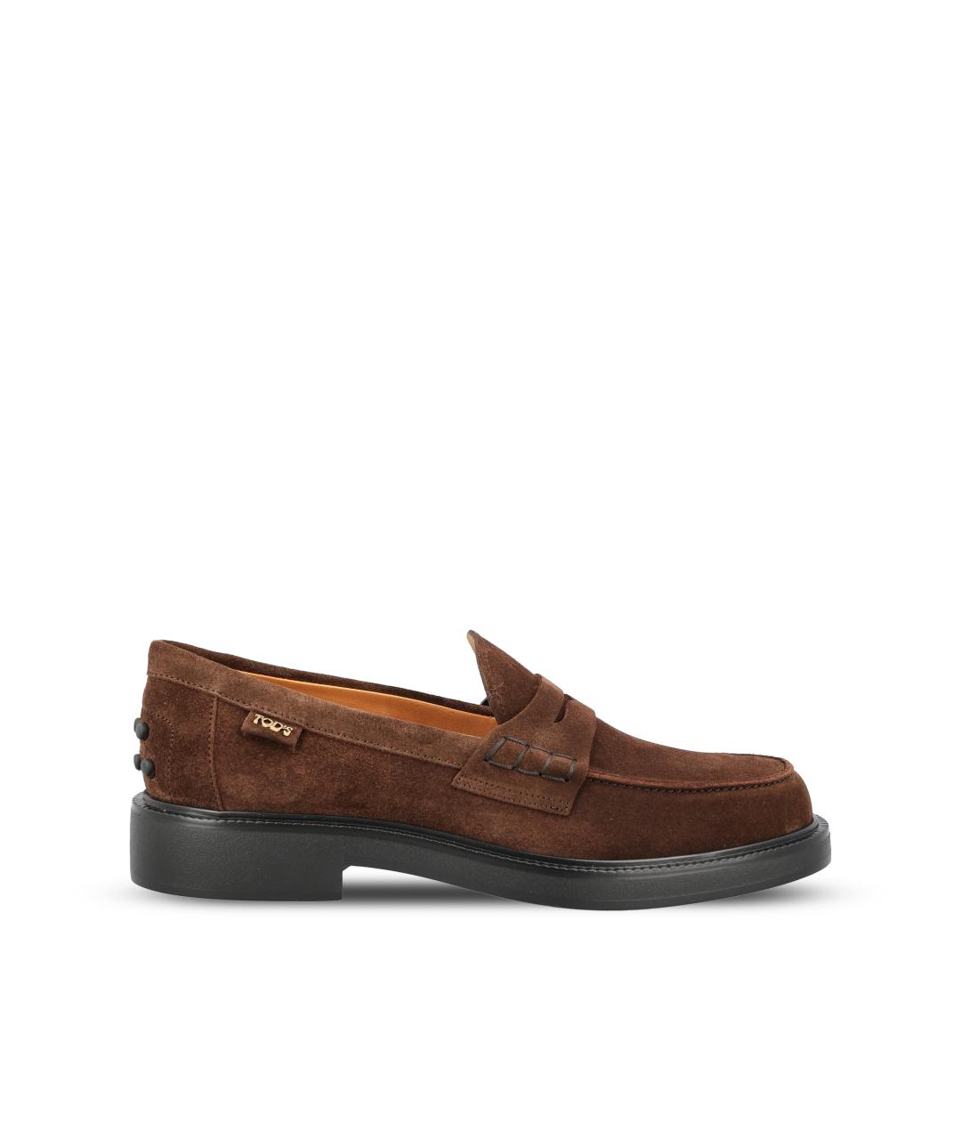 TOD'S Коричневые кожаные лоферы, фото 5