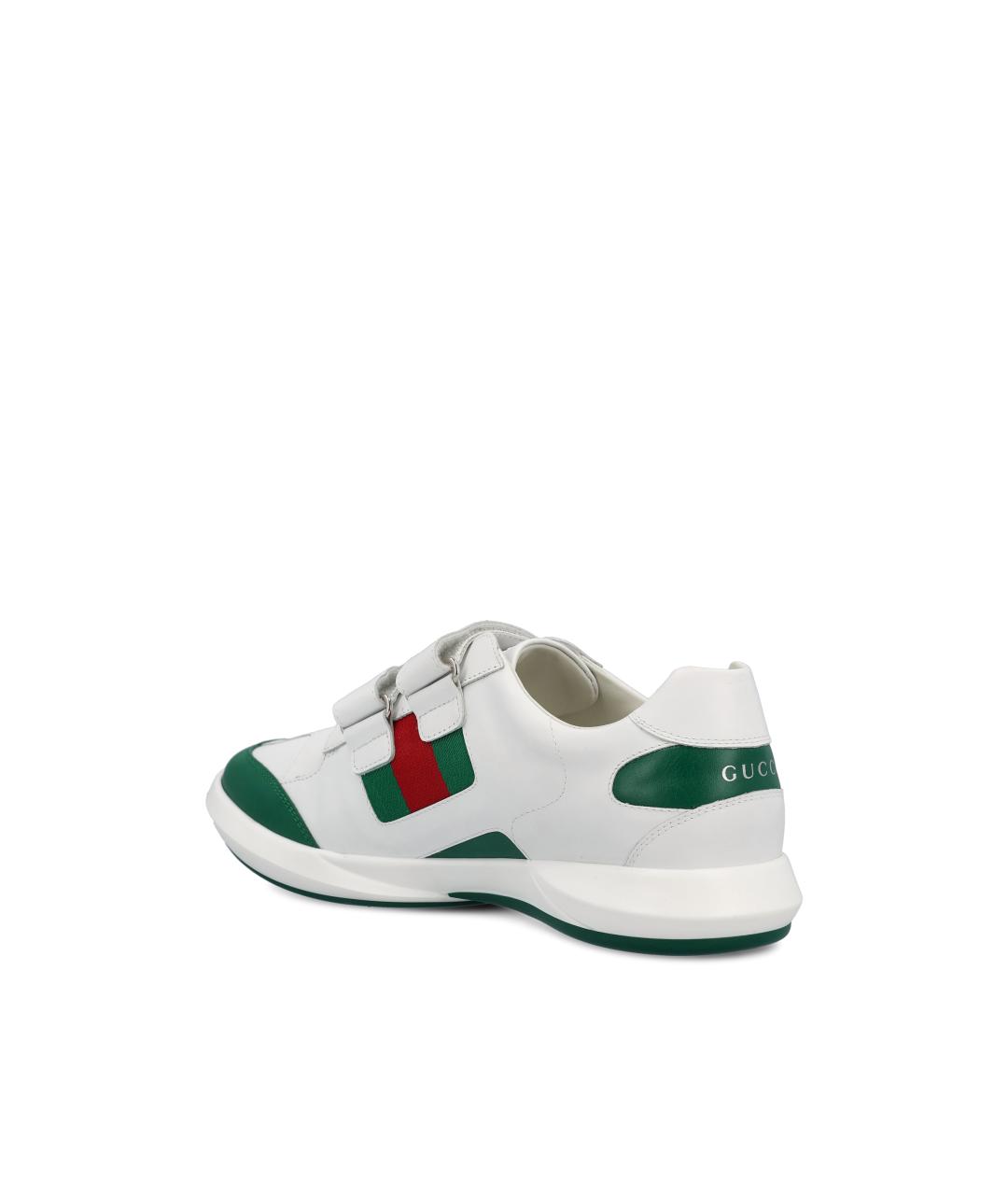 GUCCI Белые кожаные кеды, фото 3
