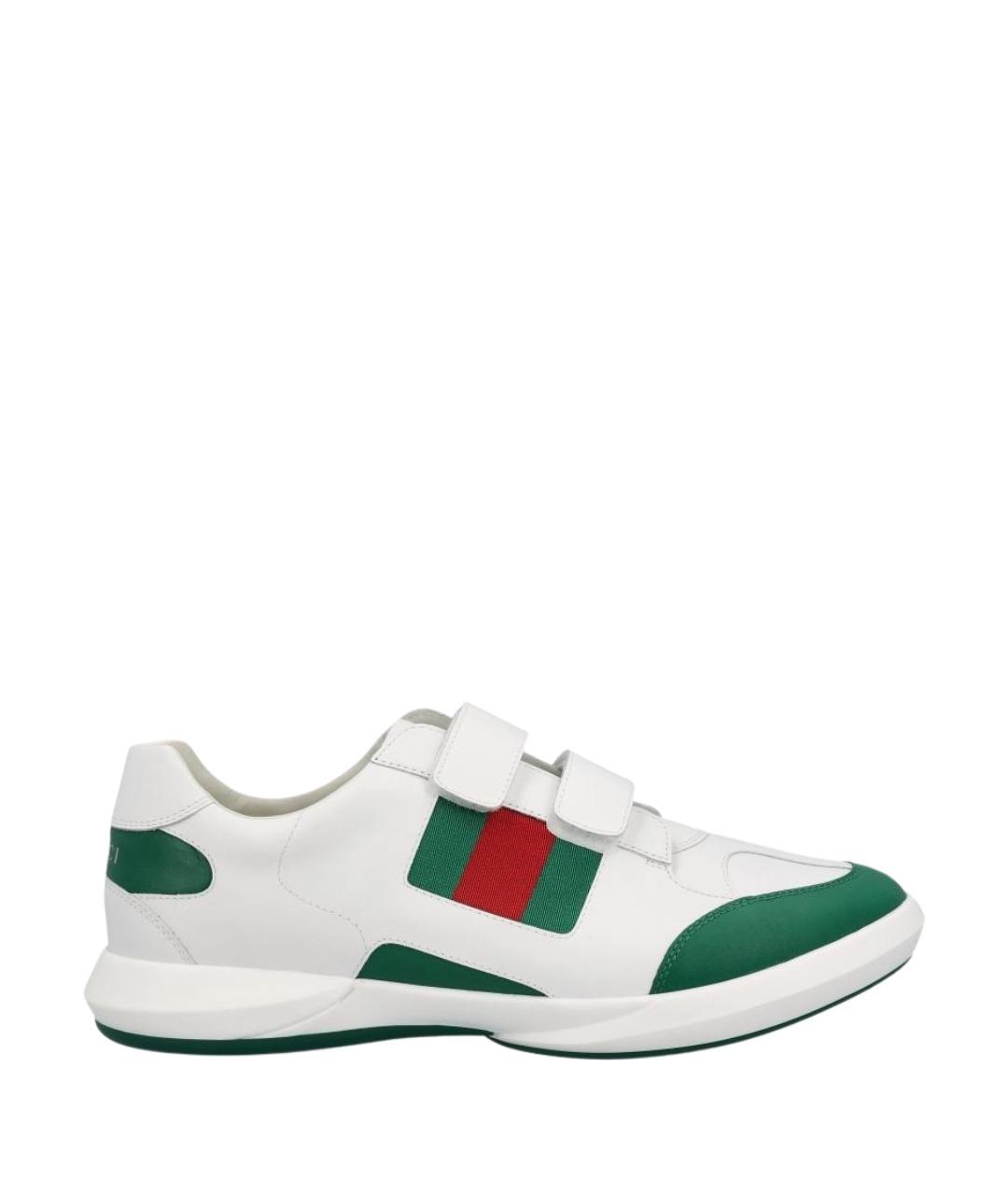 GUCCI Белые кожаные кеды, фото 1